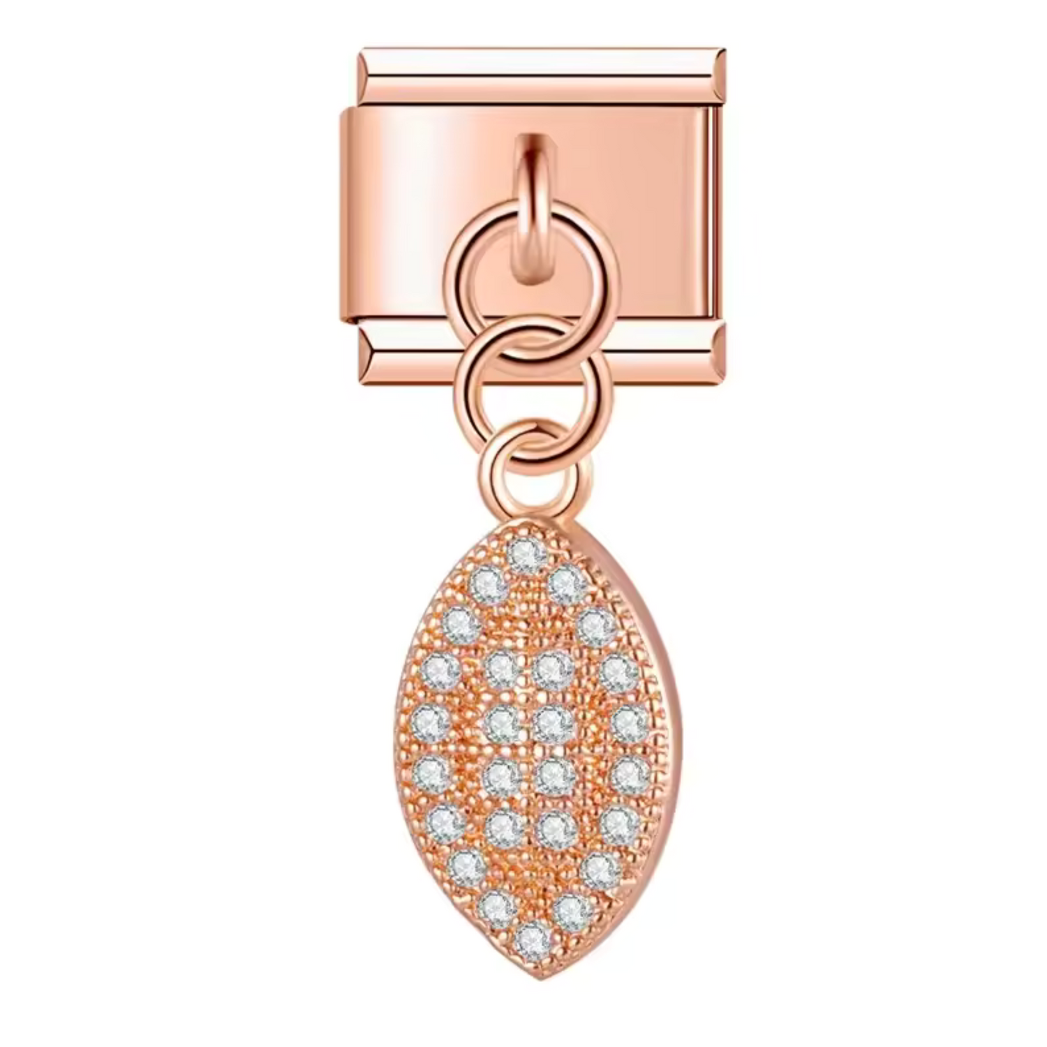 Charm Italien Pendentif Argenté ou Or Rose – Ballon de Rugby