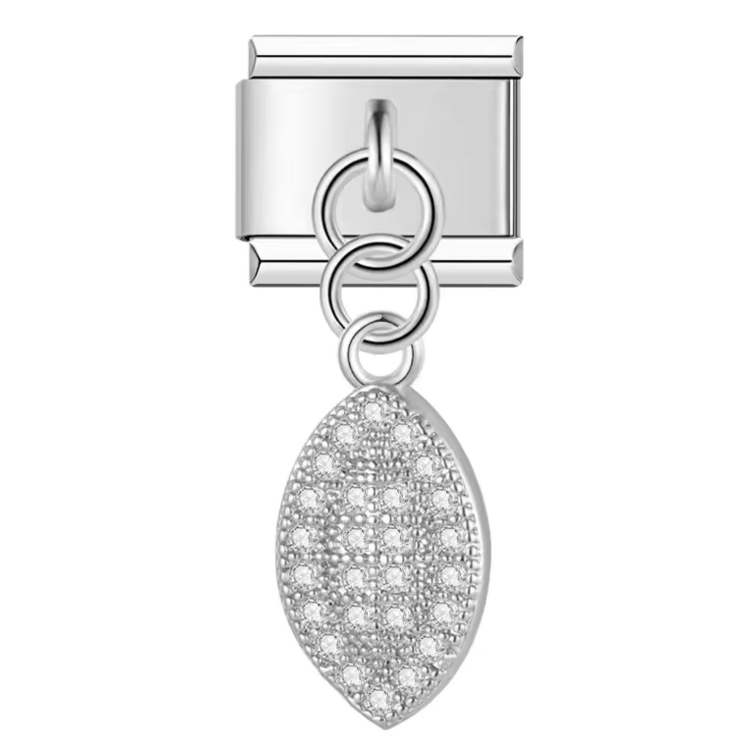 Charm Italien Pendentif Argenté ou Or Rose – Ballon de Rugby