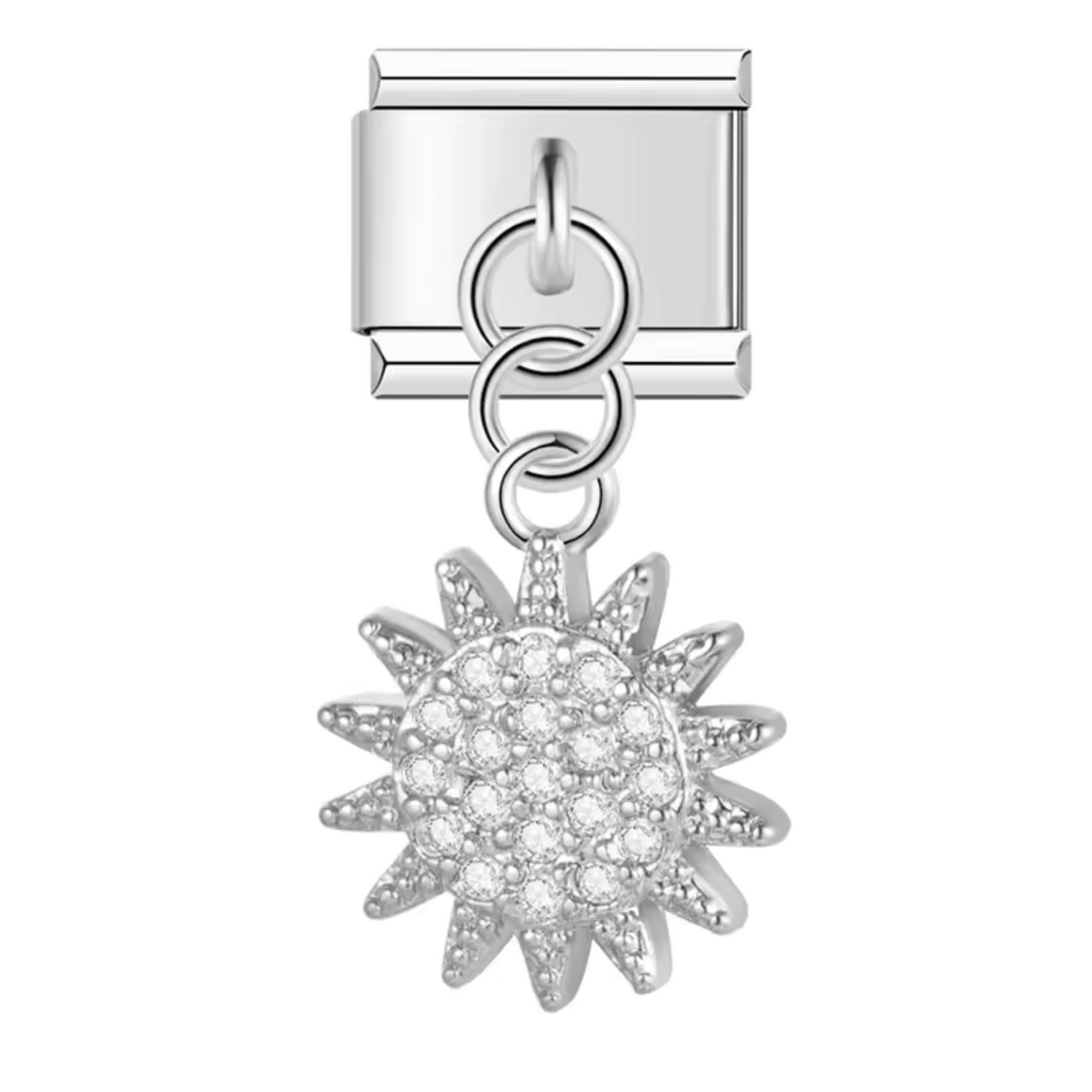 Charm Italien – Pendentif Soleil en Argent, Or ou Or Rose