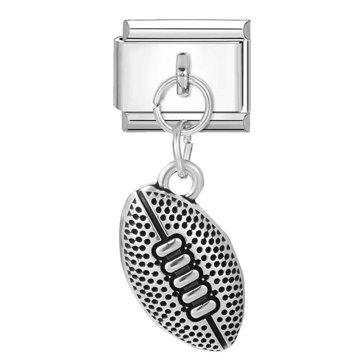 Charm Italien Pendentif Argenté – Ballon de Rugby
