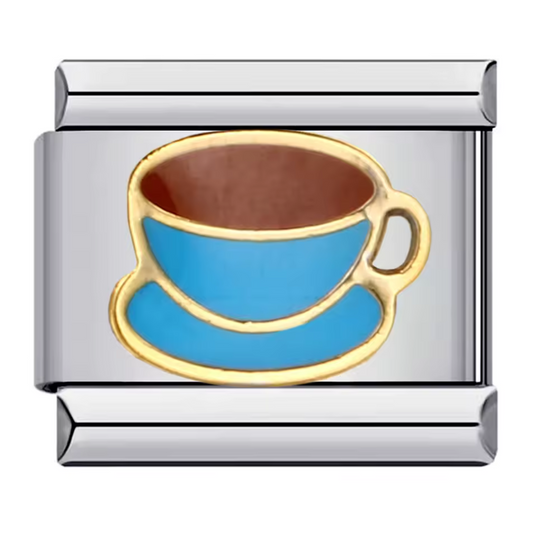 Charm Italien – Tasse en Argenté (Bleu Clair ou Bleu Foncé)