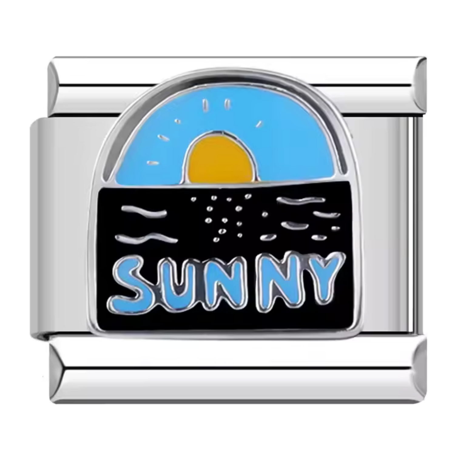 Charm Italien Argenté – “Sunny” avec Coucher de Soleil