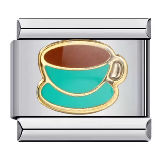 Charm Italien – Tasse en Argenté (Bleu Clair ou Bleu Foncé)