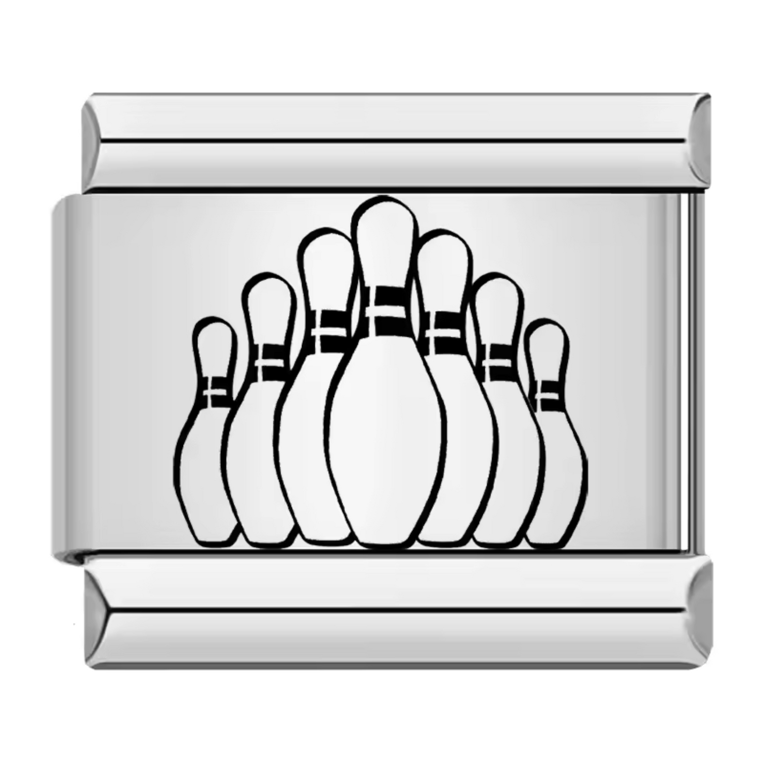 Charm Italien Argenté – Quilles de Bowling