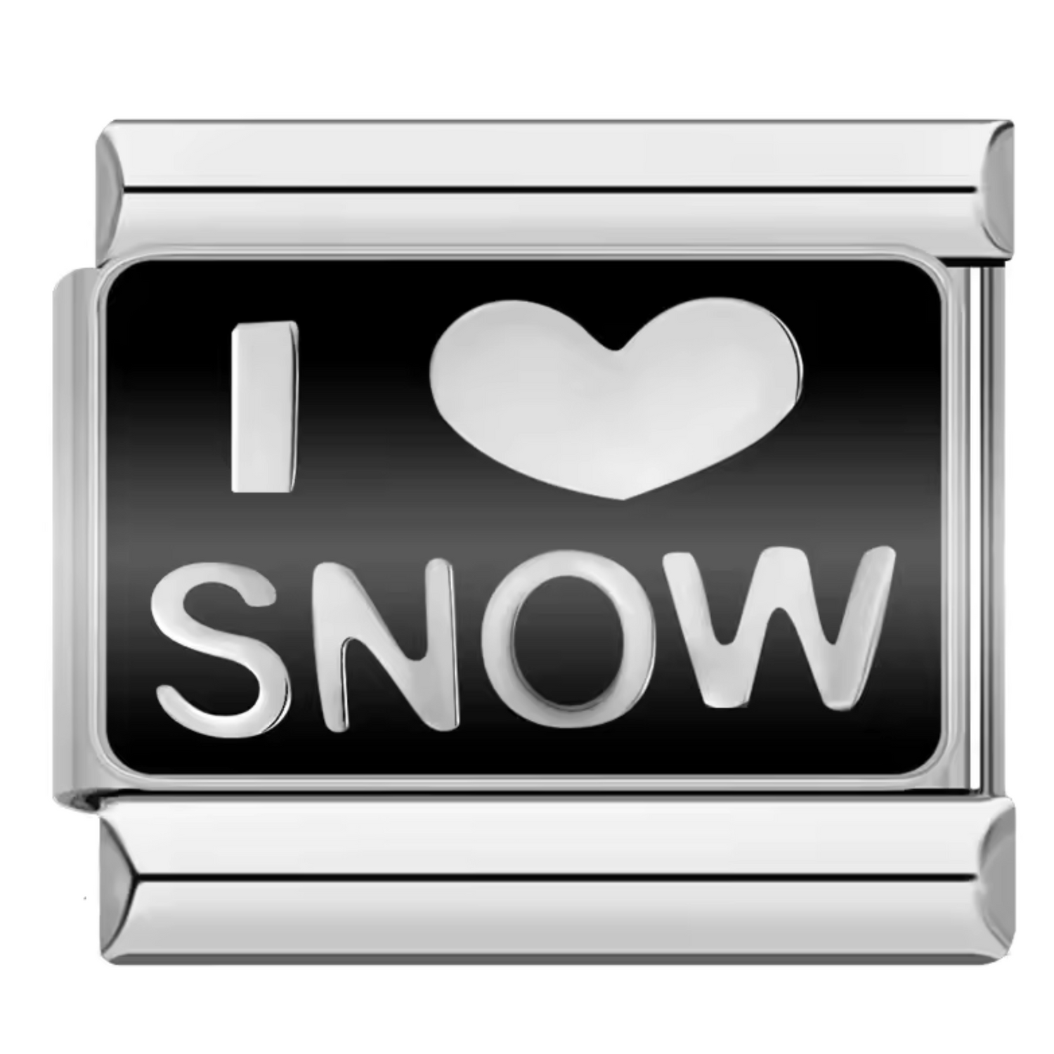 Charm Italien Argenté – "I Love Snow"