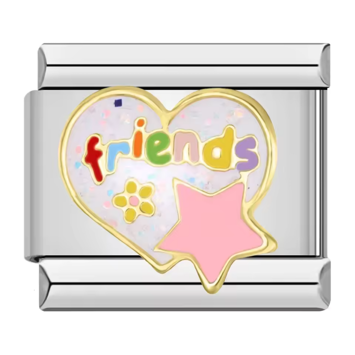 Charm Italien – Cœur “friends” et Étoile