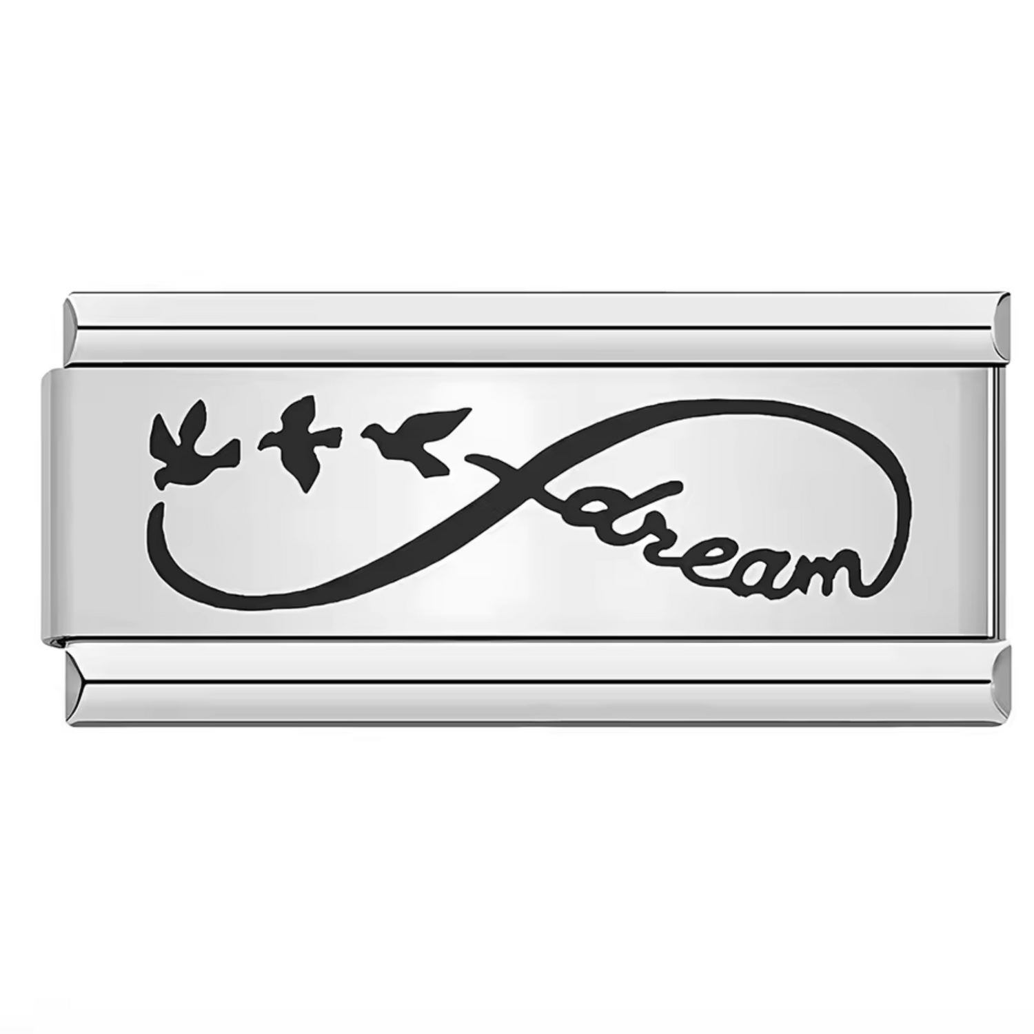Charm Italien Long Argenté – Signe Infini "Dream"