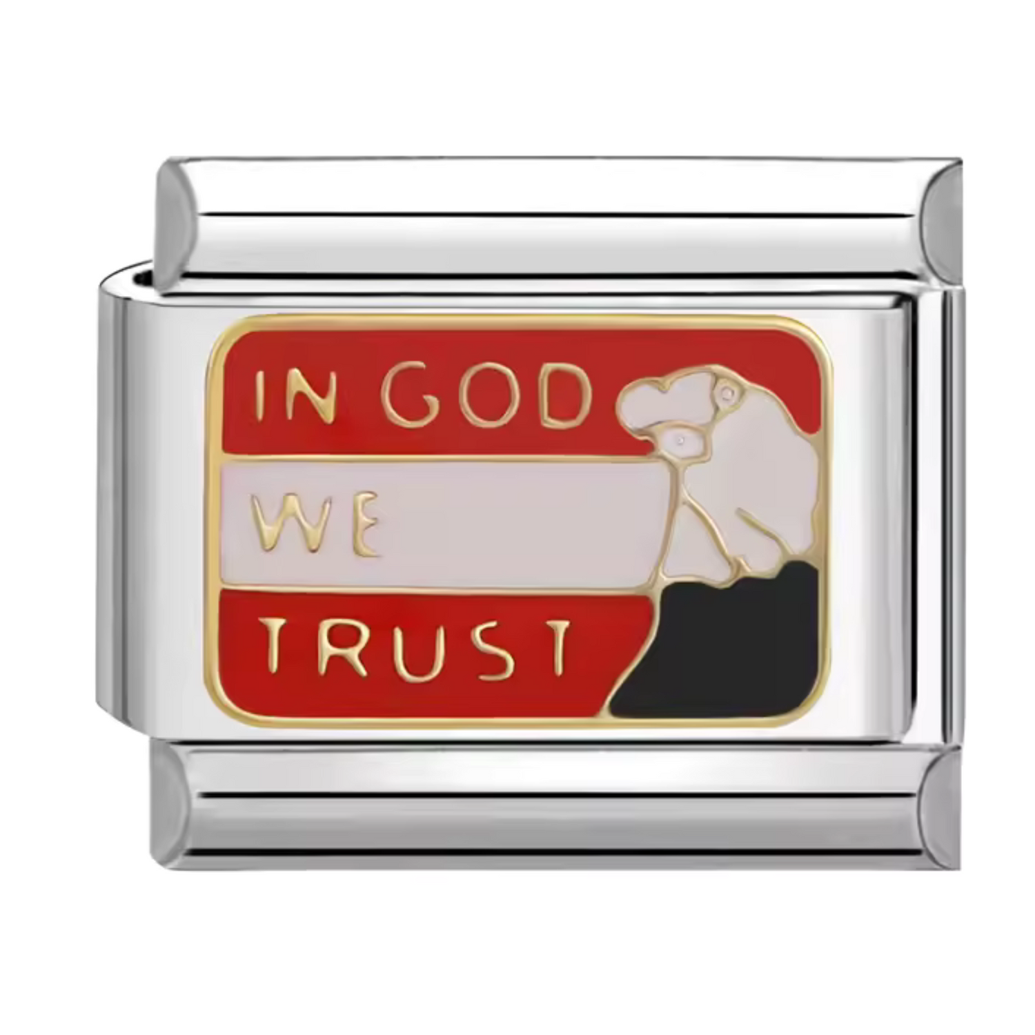 Charm Italien Argenté – “In God We Trust”