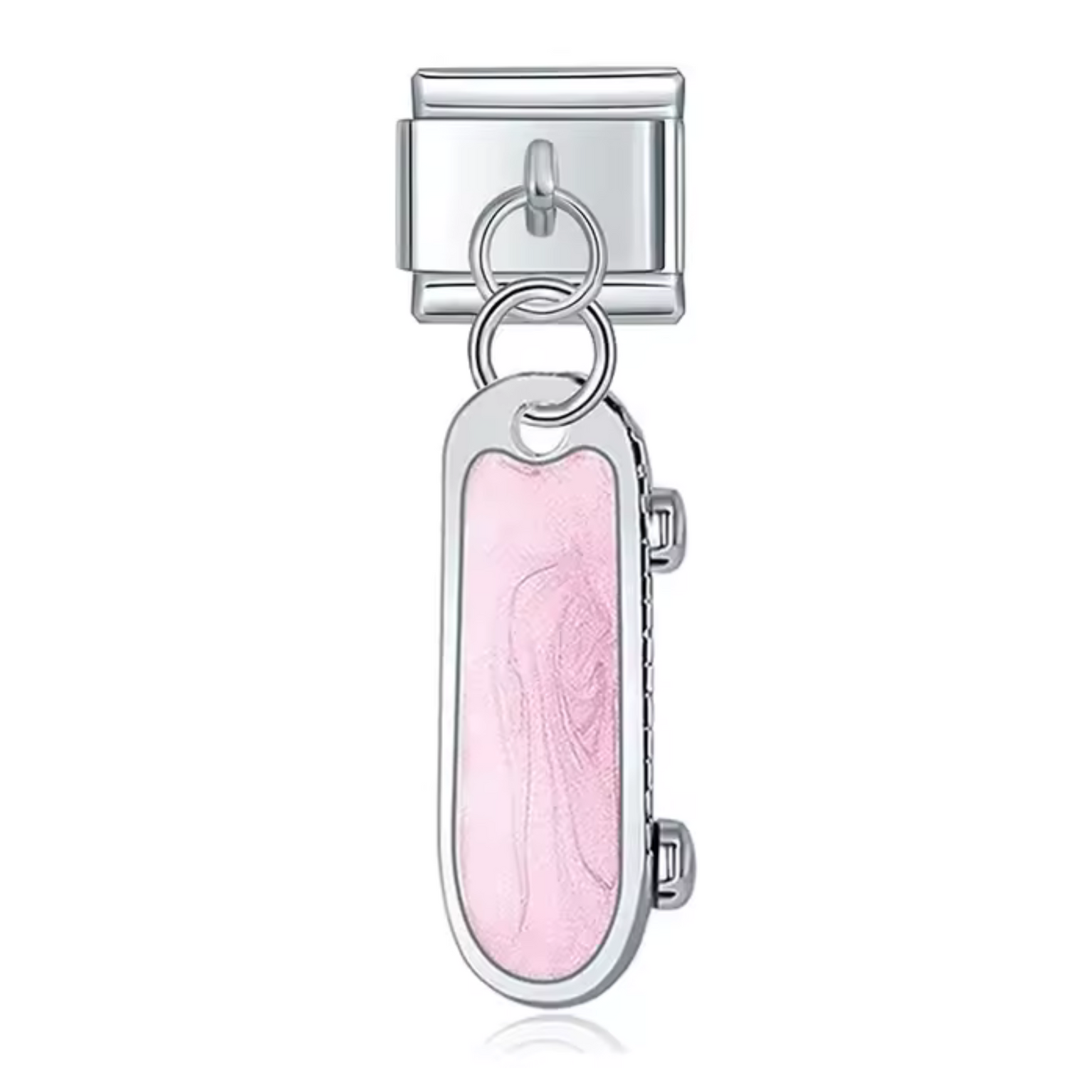 Charm Italien Pendentif Argenté – Skate Rose