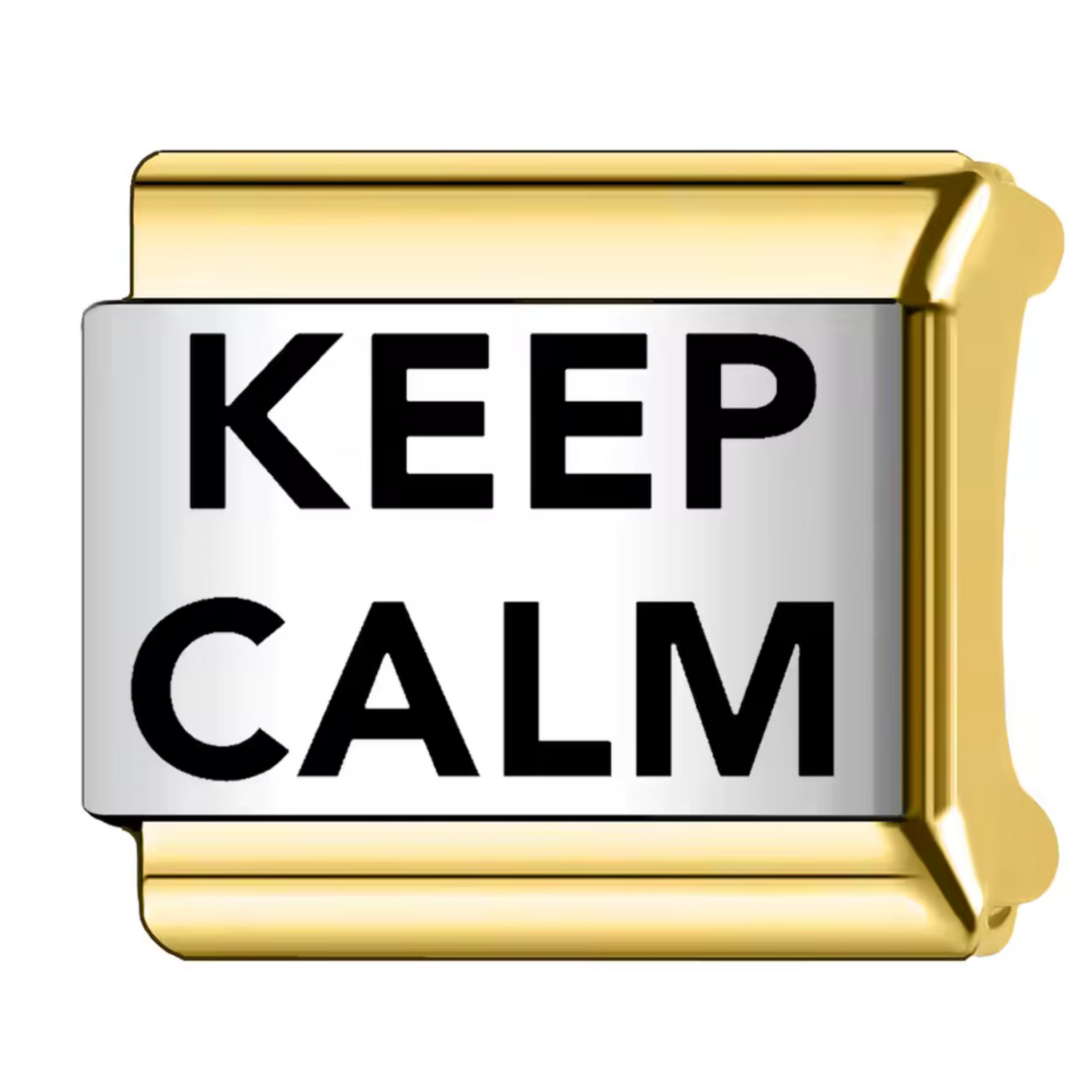 Charm Italien Argenté et Doré – “Keep calm”