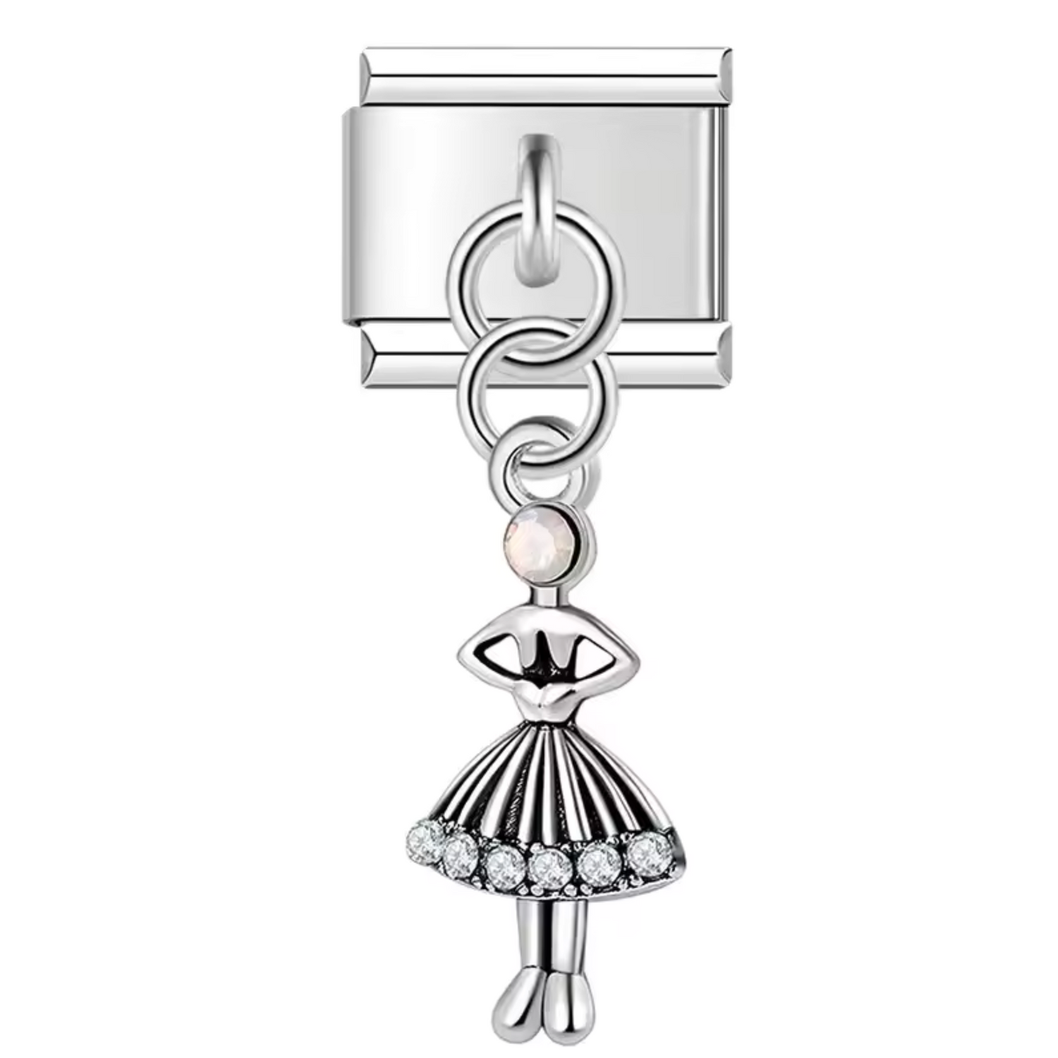 Charm Italien Argenté Pendentif – Danseuse Classique