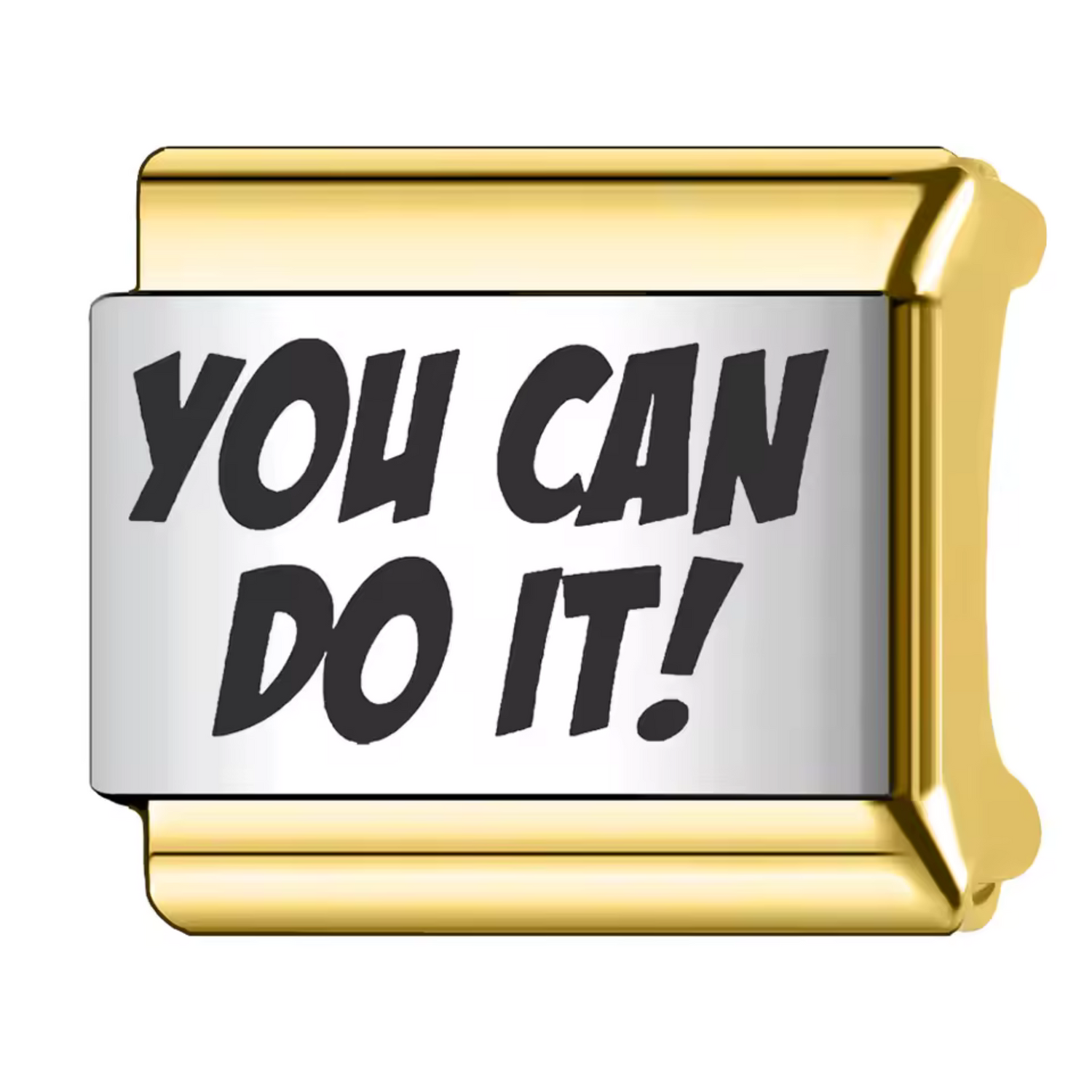 Charm Italien Argenté et Doré – “You can do it !”
