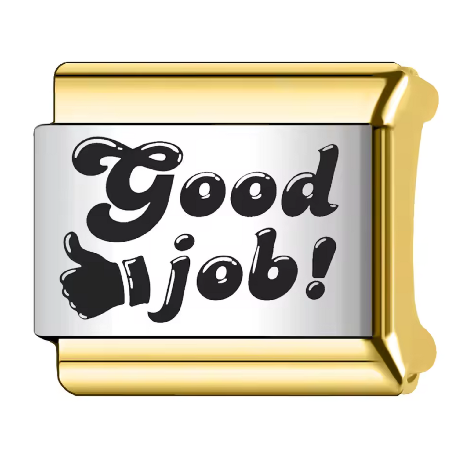 Charm Italien Argenté et Doré – “Good job !”