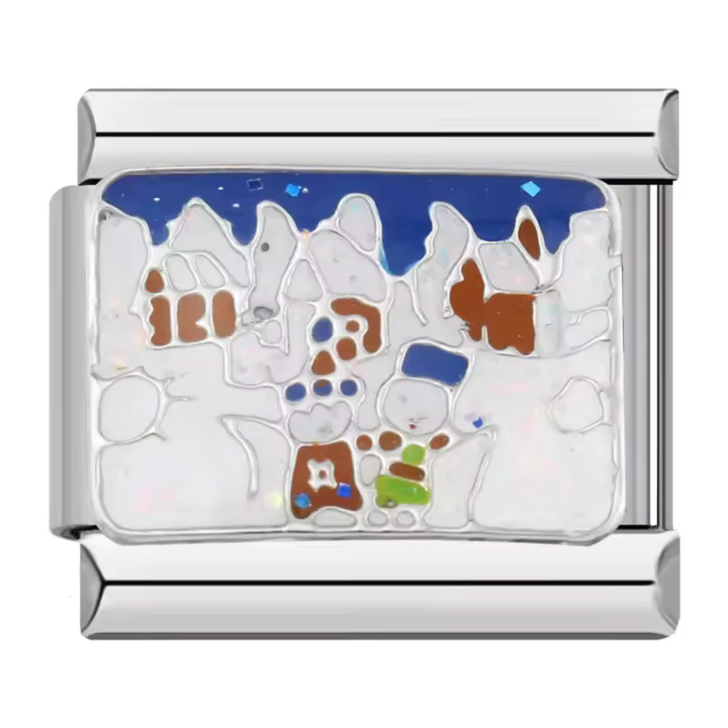 Charm Italien – Village Bonhomme de Neige Argenté