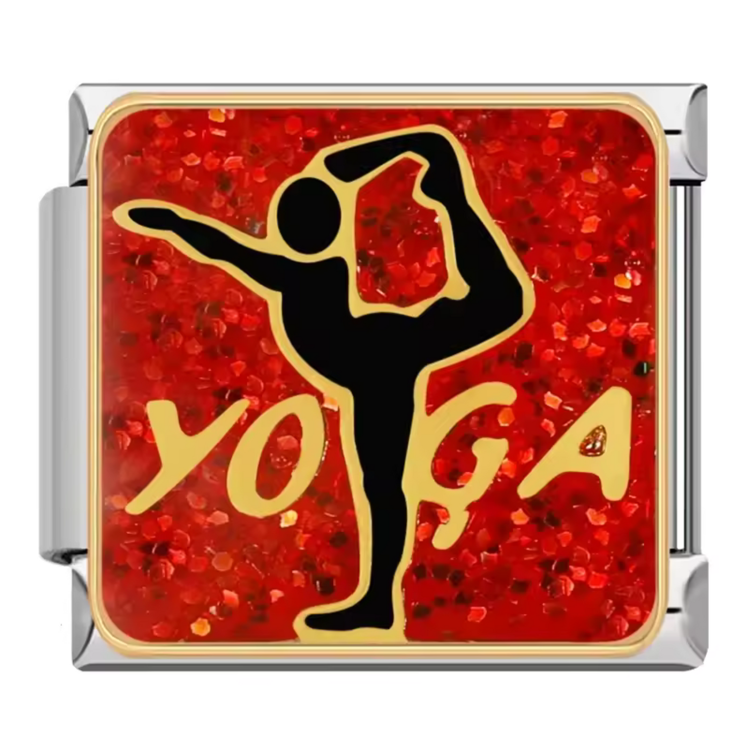 Charm Italien Argenté – Yoga Rouge