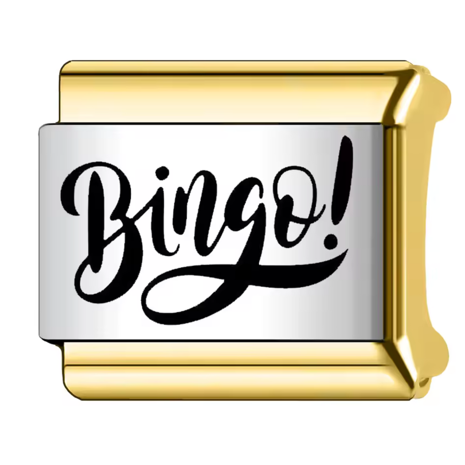Charm Italien Argenté et Doré – “Bingo !”