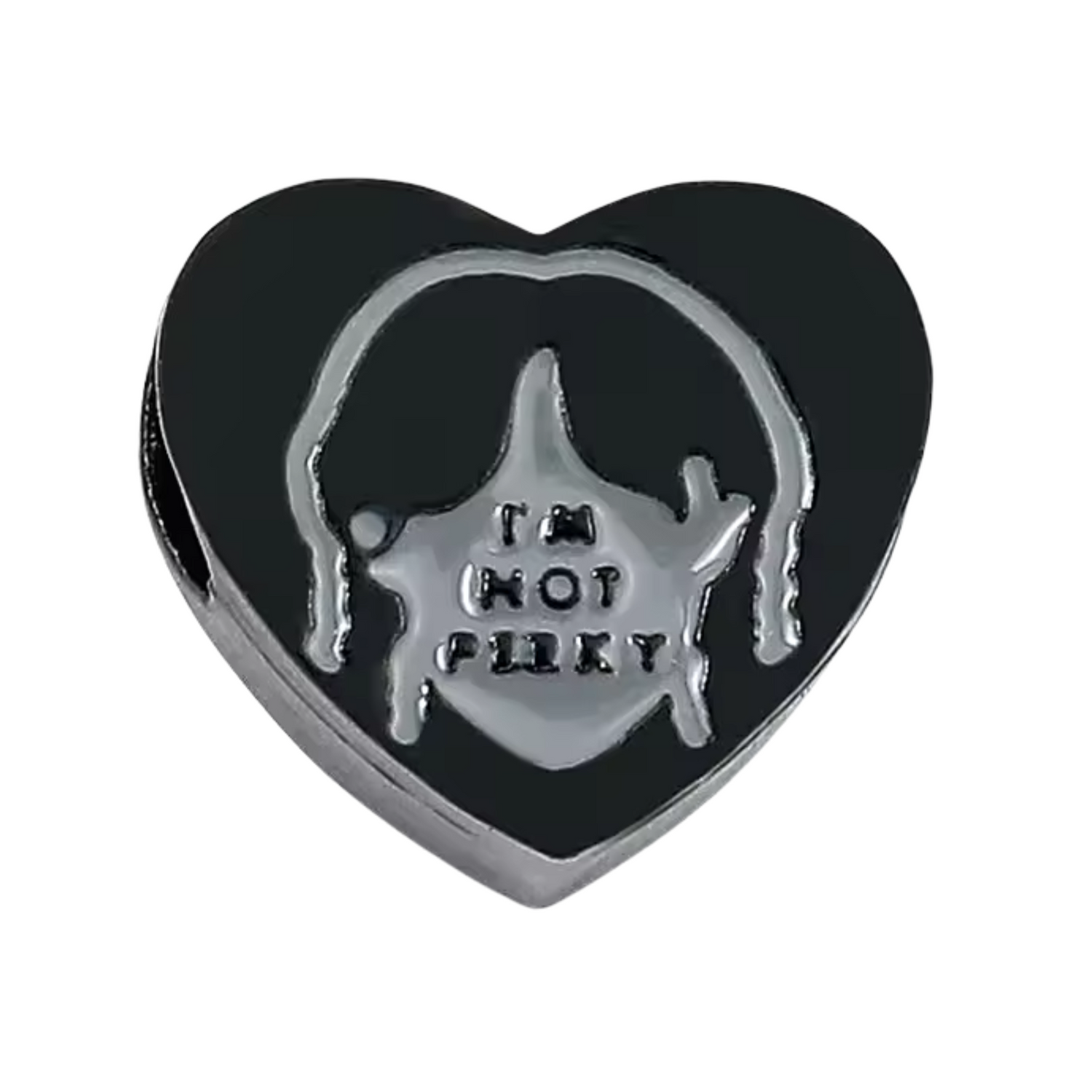 Charm Cœur Mercredi Addams – Ironie Noire et Élégance Sombre