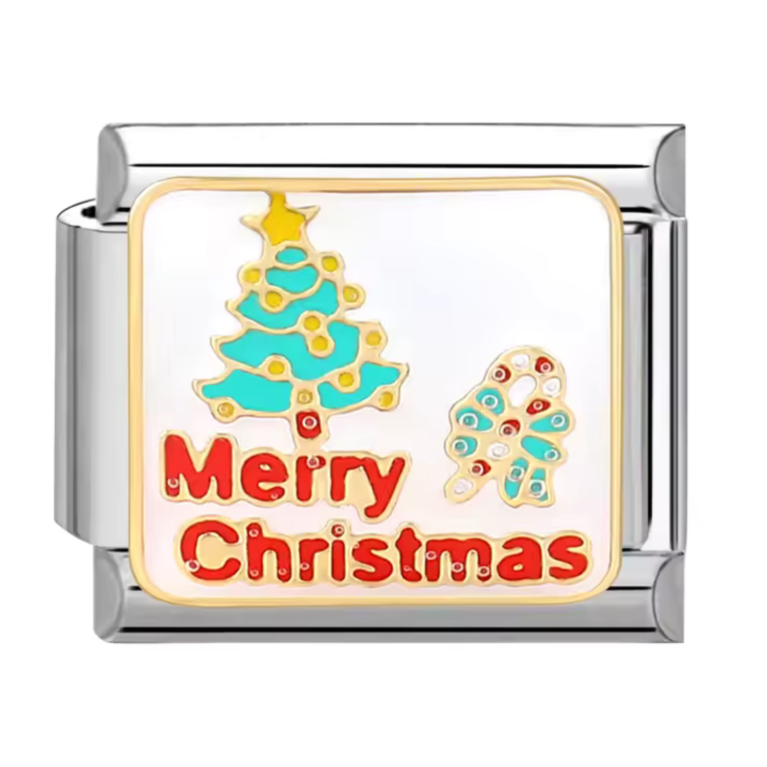 Charm Italien – Merry Christmas Argenté et Doré