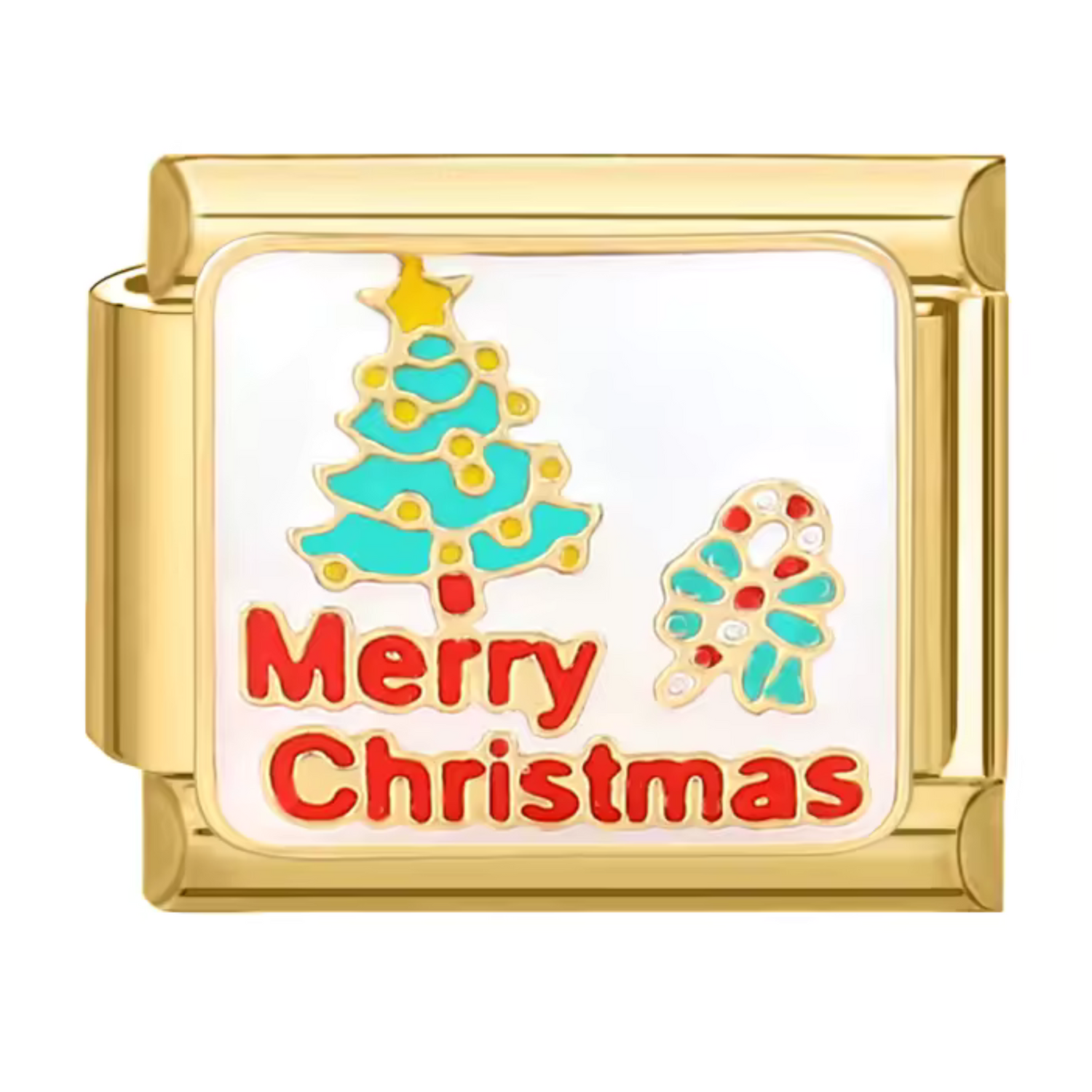 Charm Italien – Merry Christmas Argenté et Doré