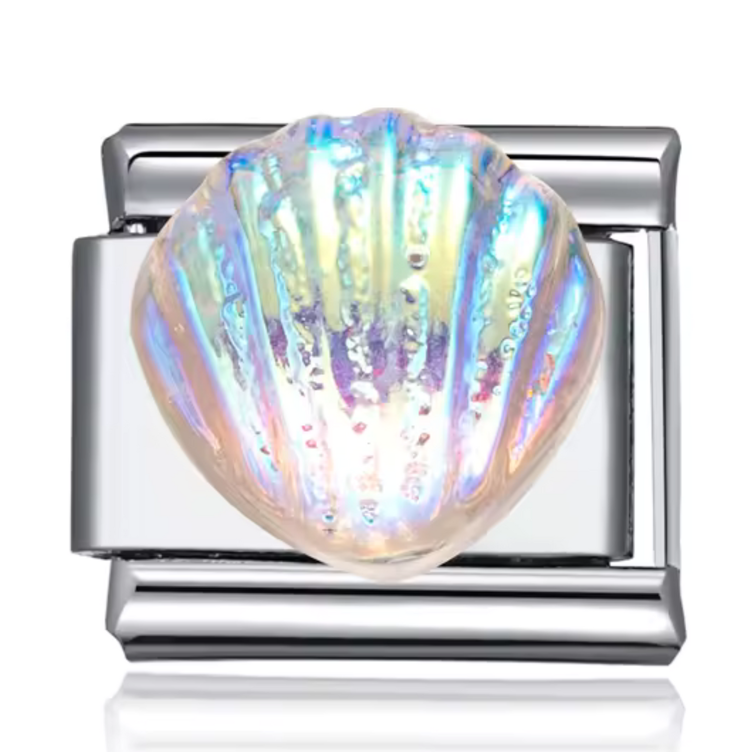 Charm Italien – Argenté Coquillage Nacré