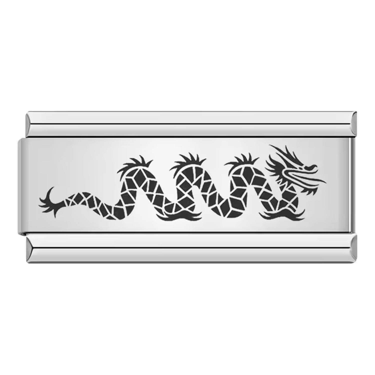 Charm Italien Long Argenté – Dragon
