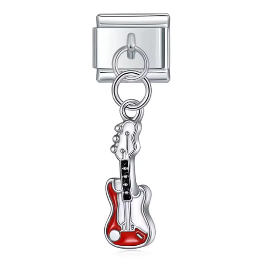 Charm Italien Pendentif Argenté – Guitare