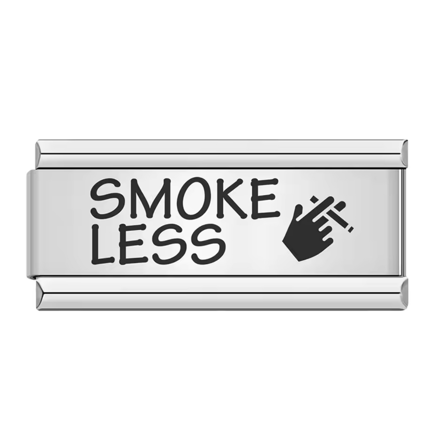 Charm Italien Long Argenté – “Smoke Less”