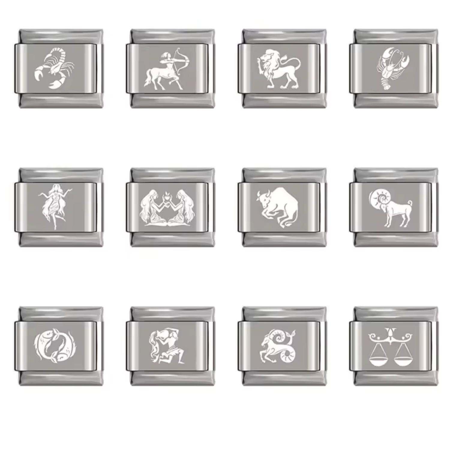 Charm Italien Argenté et Blanc – Signe Astrologique
