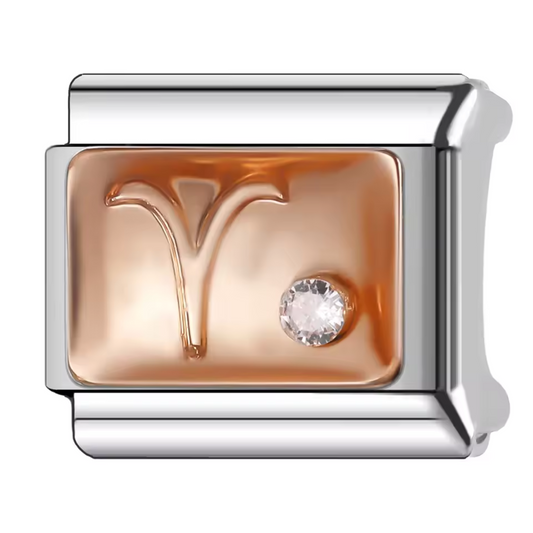 Charm Italien Argenté et Or Rose – Signe Astrologique