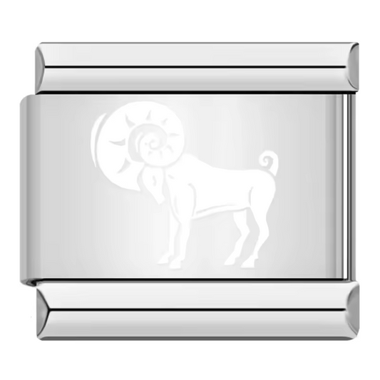 Charm Italien Argenté et Blanc – Signe Astrologique