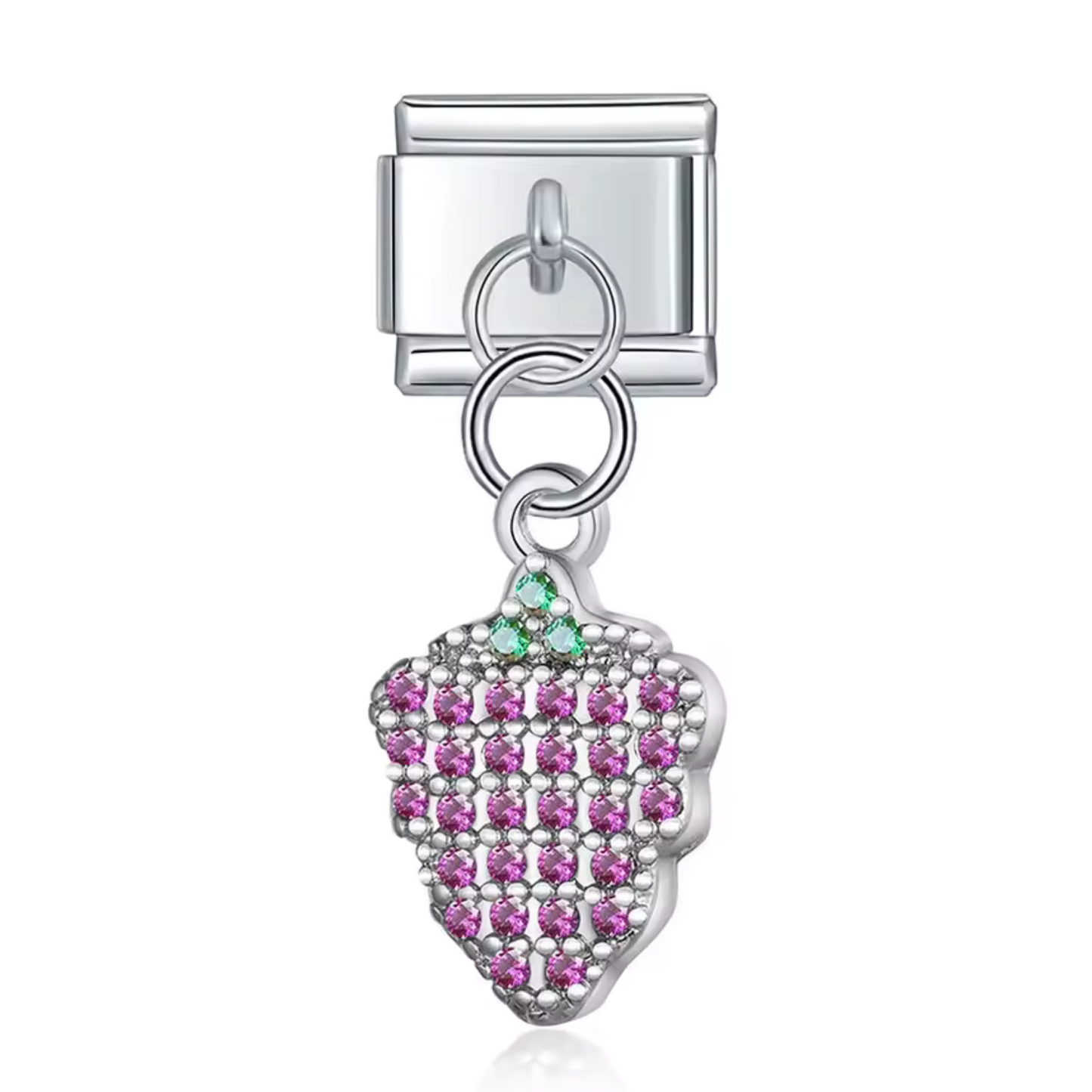 Charm Italien Pendentif – Grappe de Raisin en Doré, Argent ou Or Rose