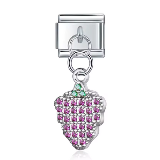Charm Italien Pendentif – Grappe de Raisin en Doré, Argent ou Or Rose