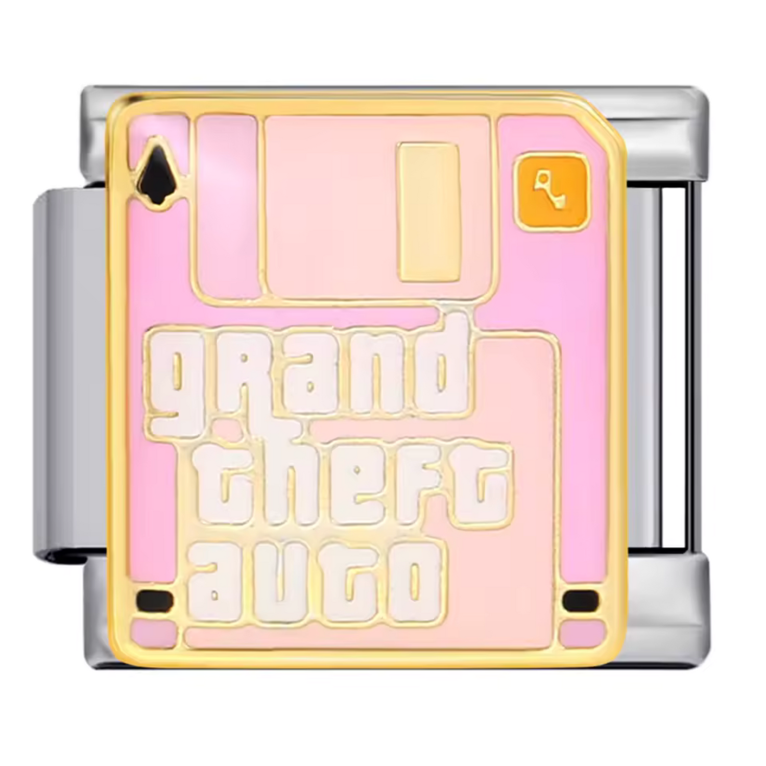 Charm Italien – Argenté GTA sur Disquette Rose