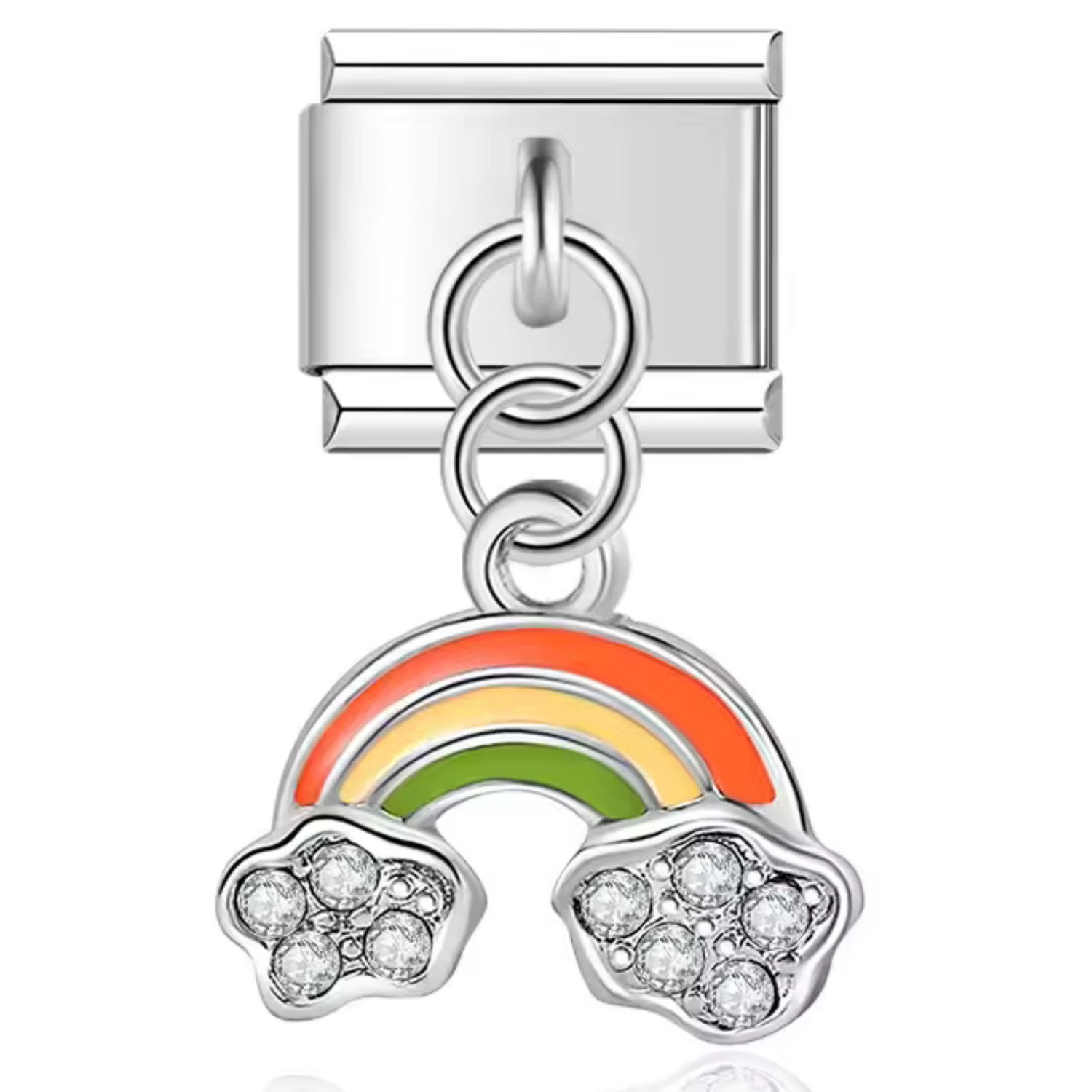 Charm Italien – Pendentif Arc-en-Ciel Argenté et Coloré