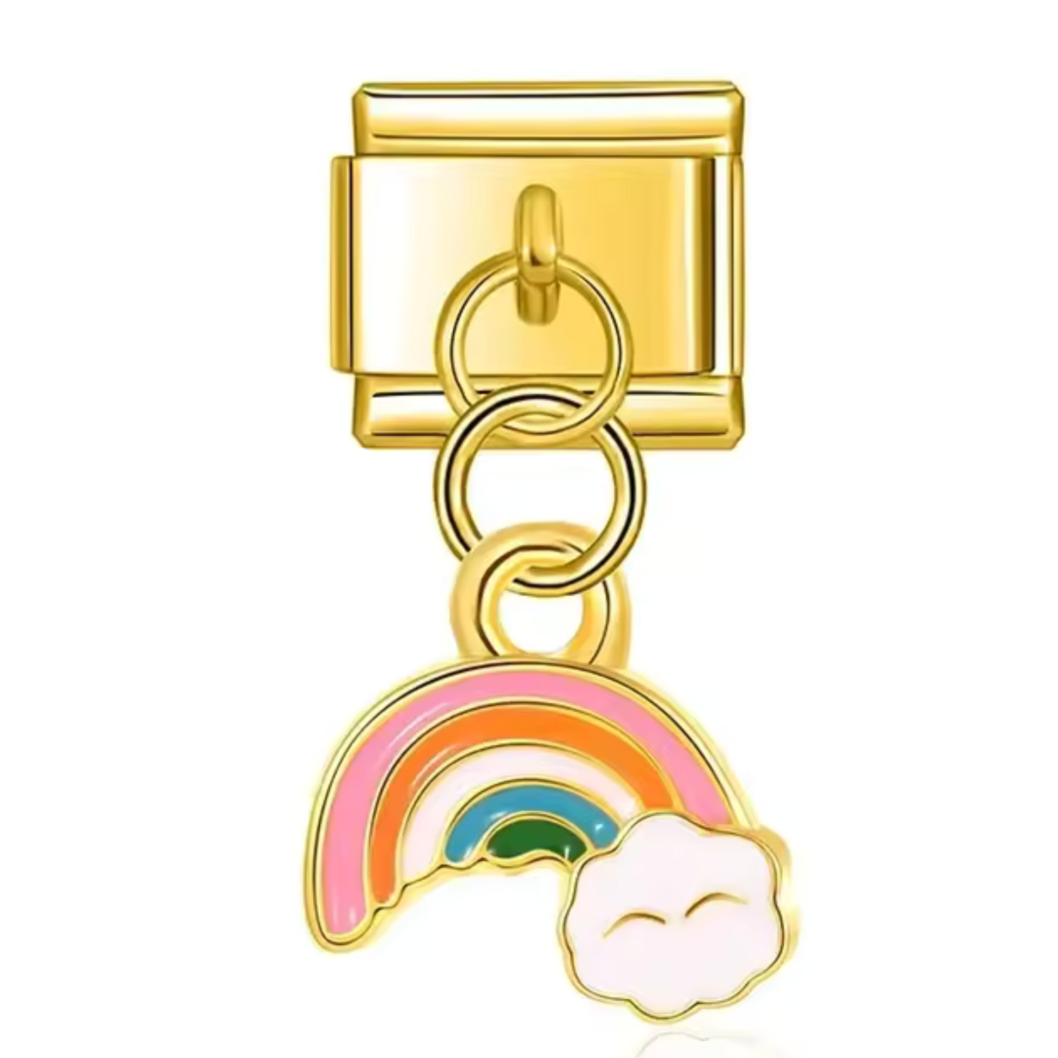 Charm Italien – Pendentif Arc-en-Ciel Doré