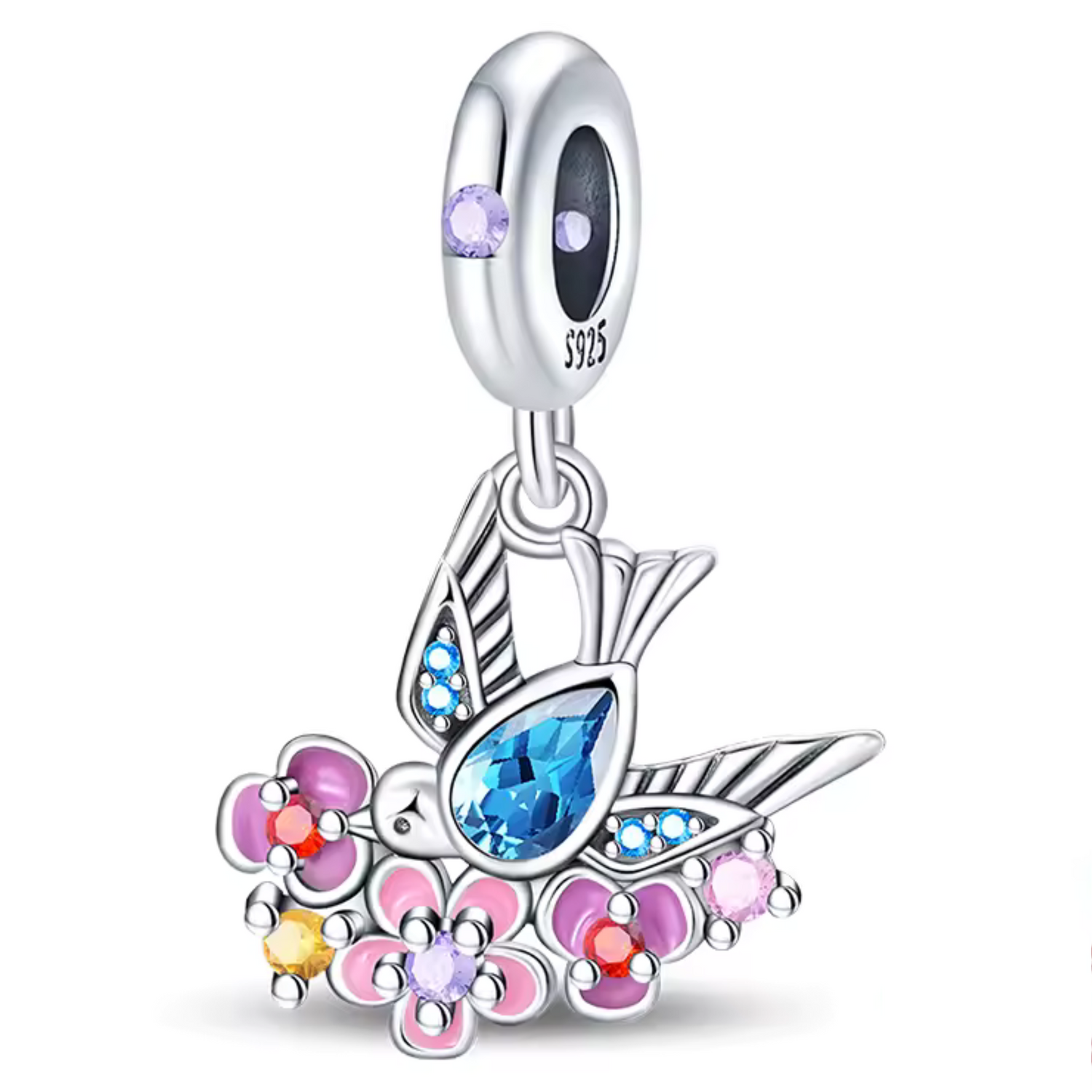 Charm Oiseau et Fleurs – Liberté et Beauté Naturelle