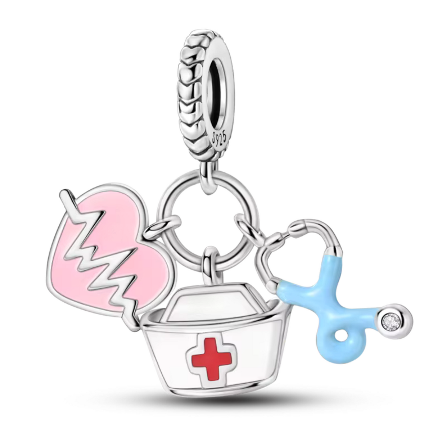 Charm Chapeau d'Infirmière avec Cœur et Stéthoscope