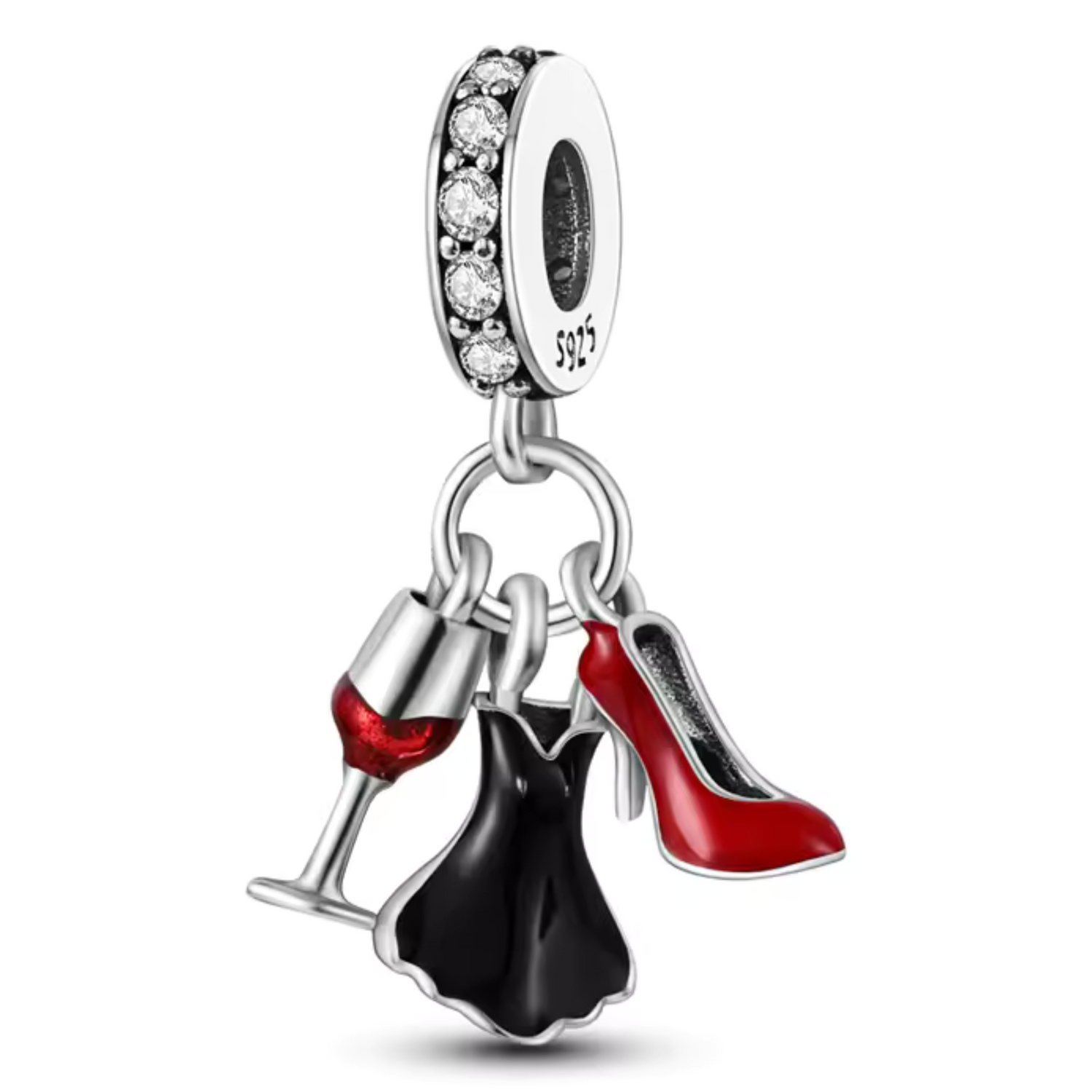Charm Élégance Noire et Rouge