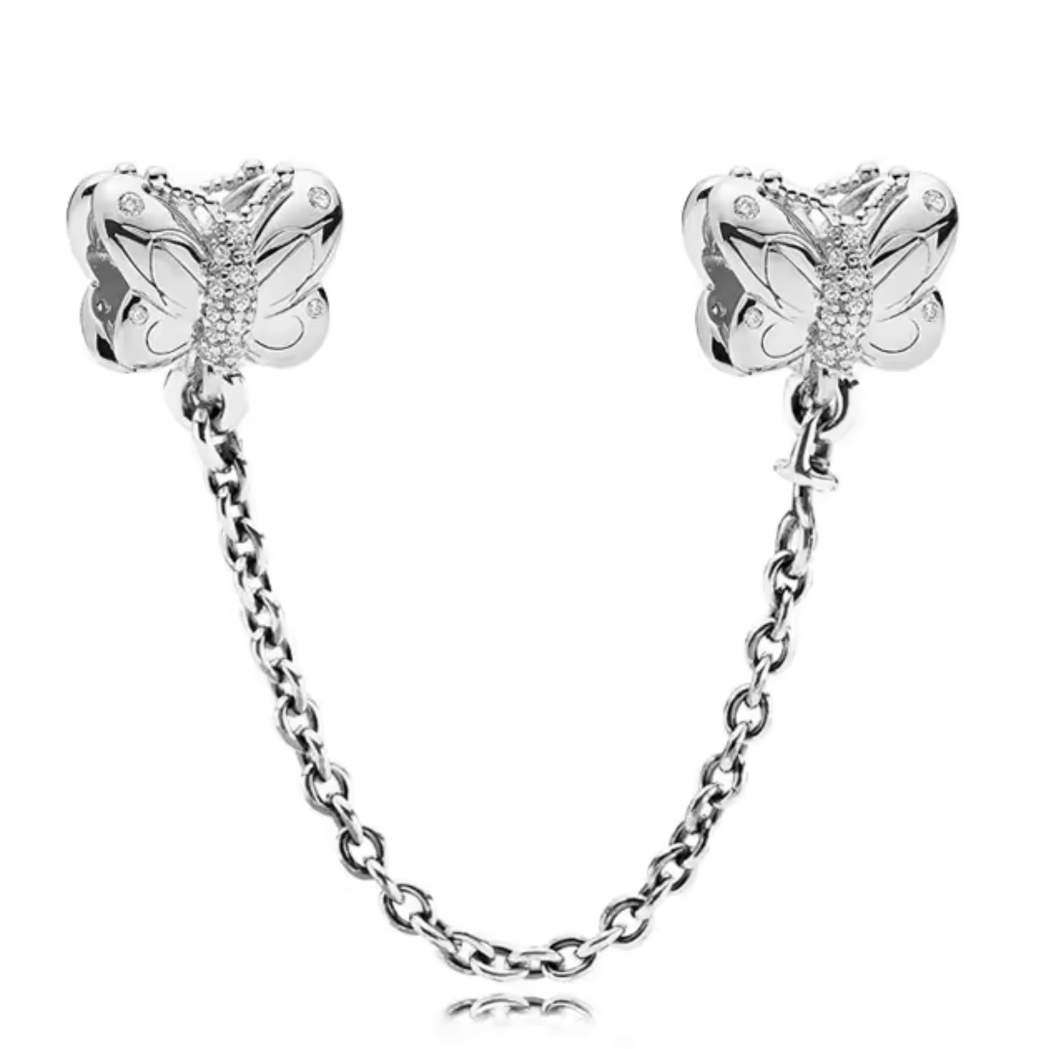 Charm Chaîne avec Papillons Argentés – Grâce et Légèreté