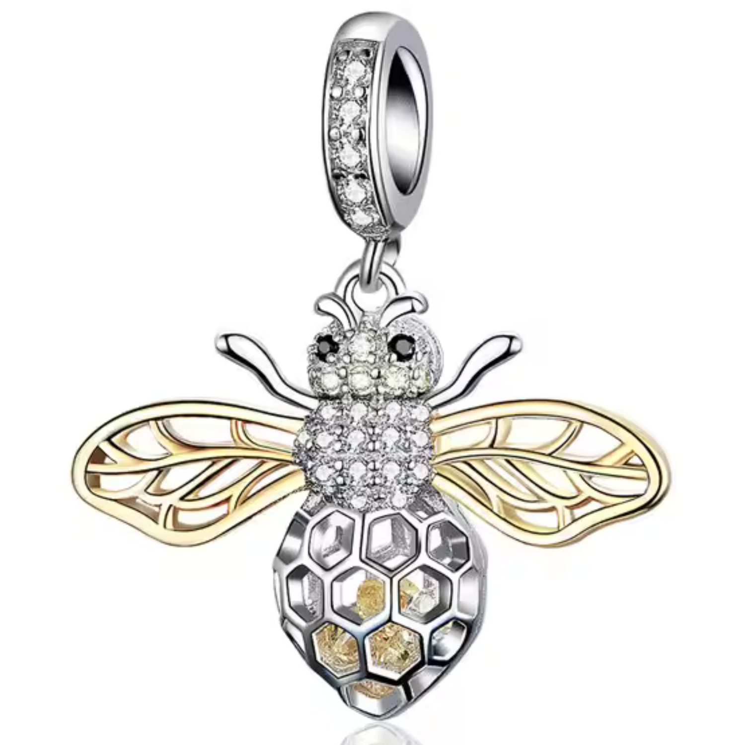 Charm - Abeille avec Aile Dorée