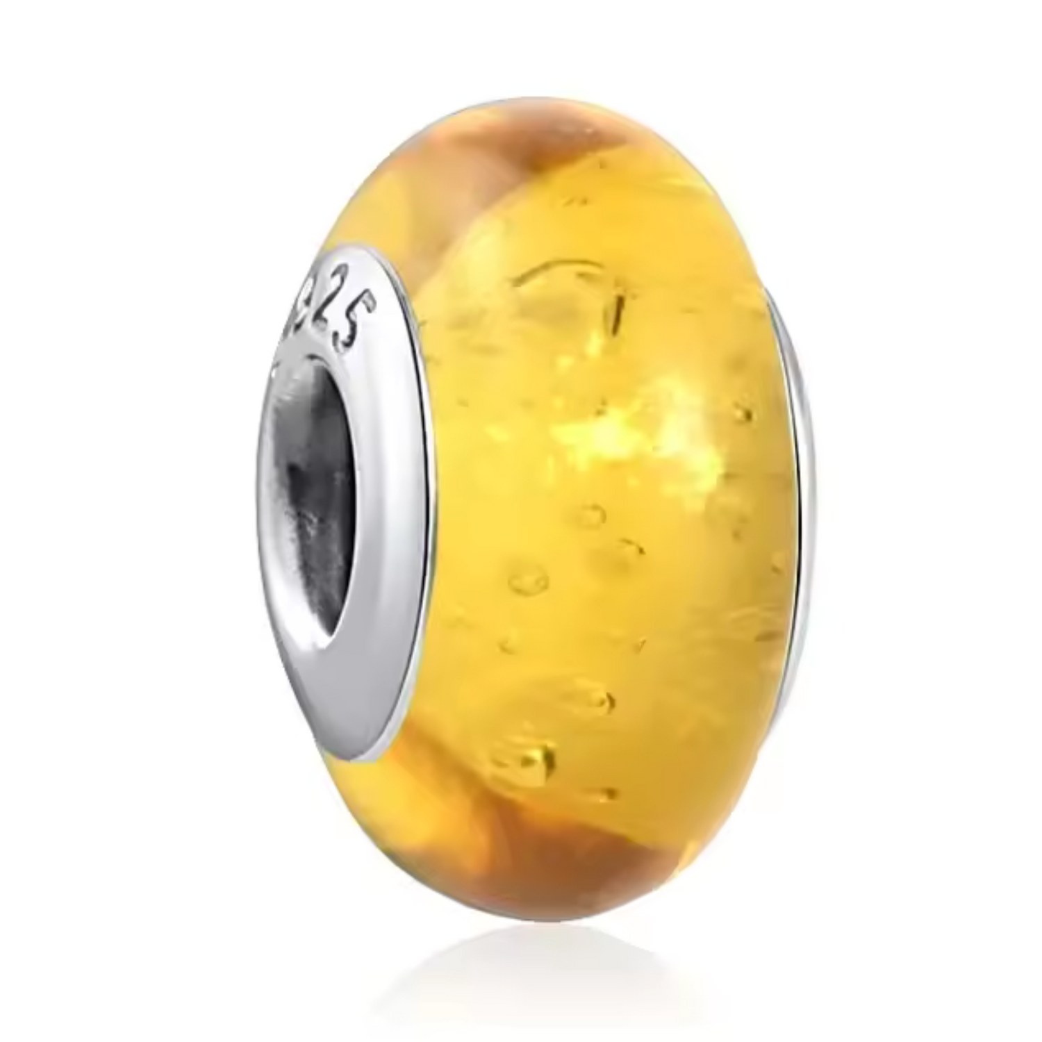 Charm Verre de Murano Jaune – Éclat et Chaleur