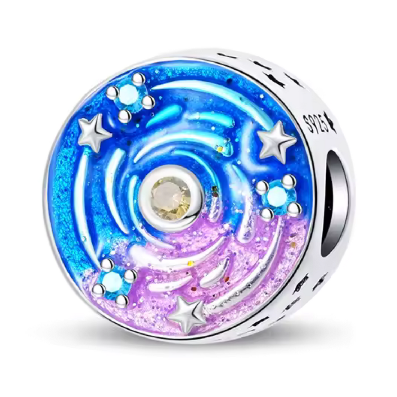 Charm Bleu et Violet avec Étoiles – Magie et Rêverie Céleste