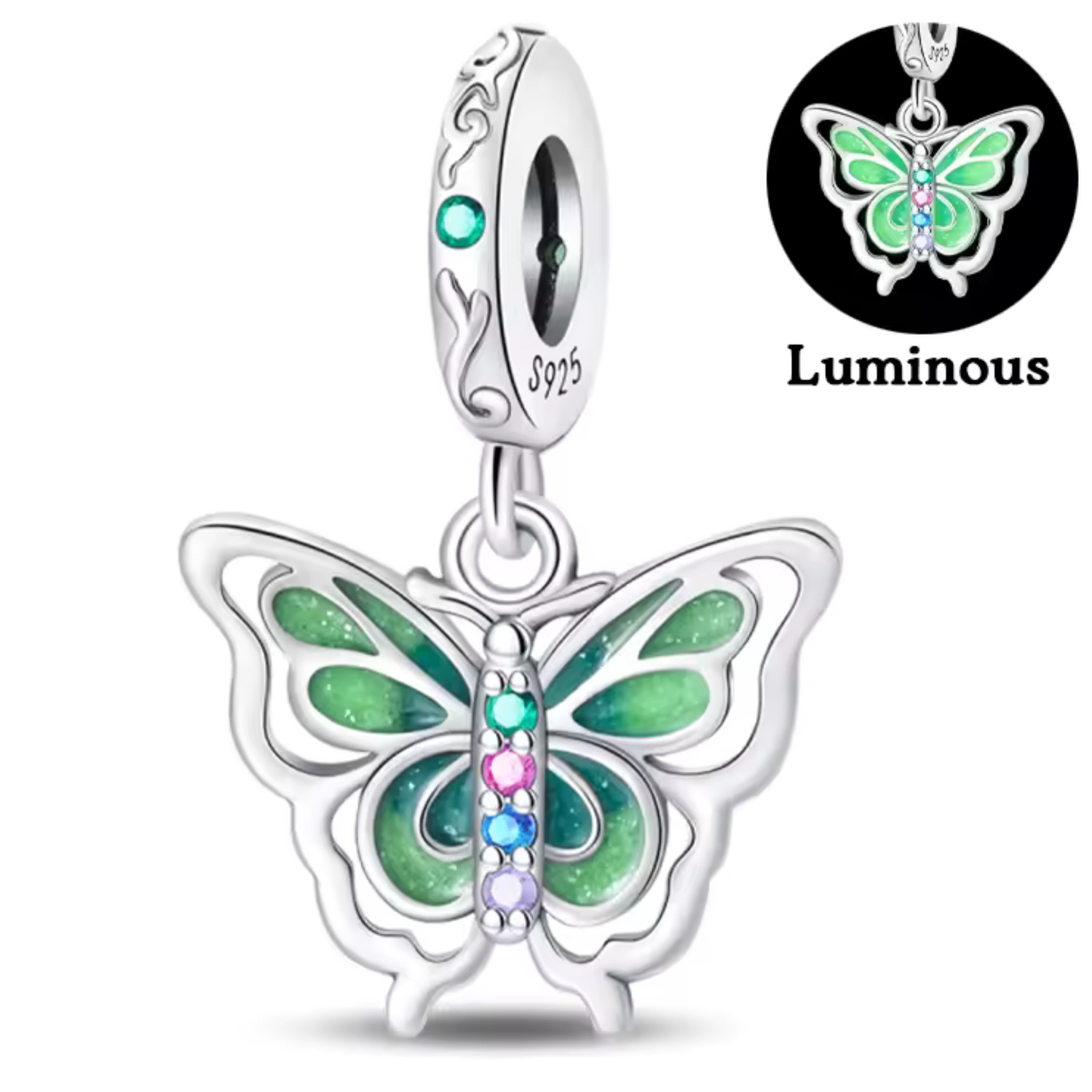 Charm Papillon Vert