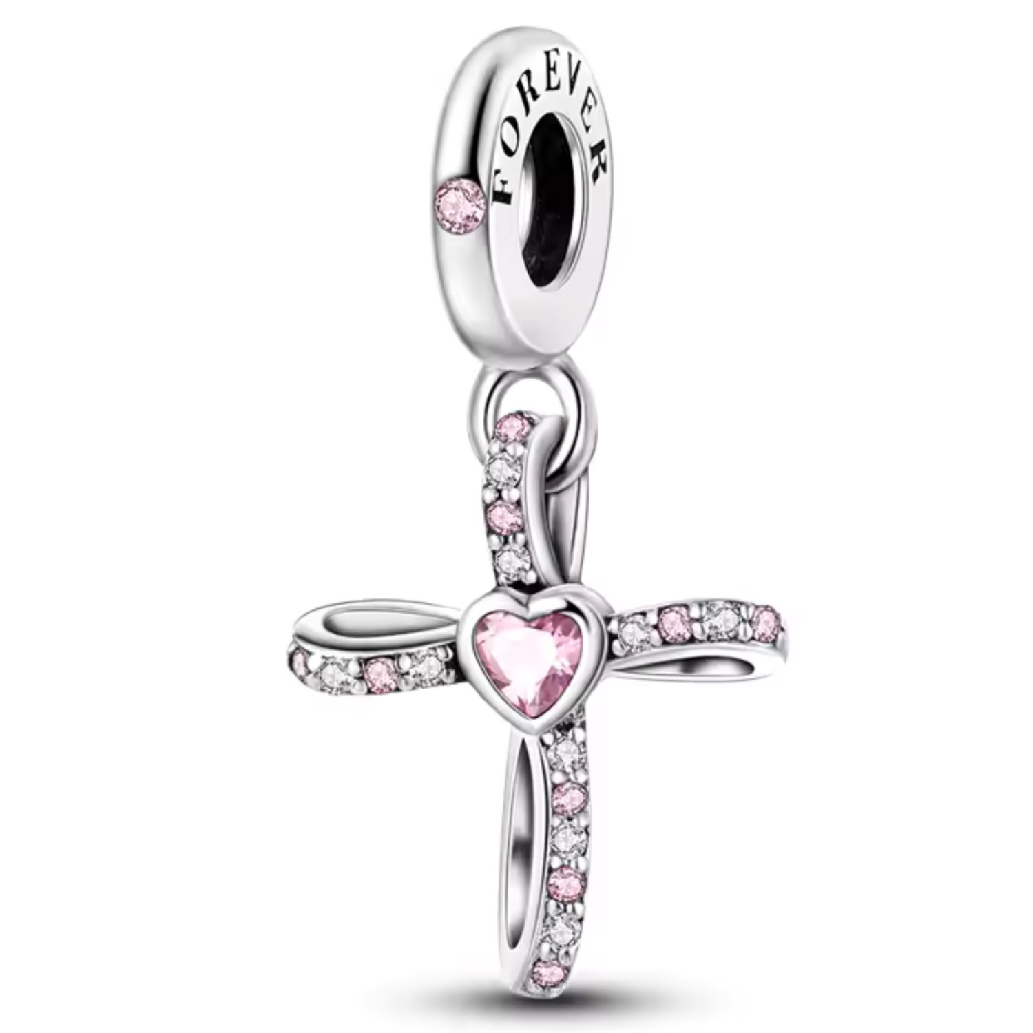 Charm Croix avec Cœur au Centre