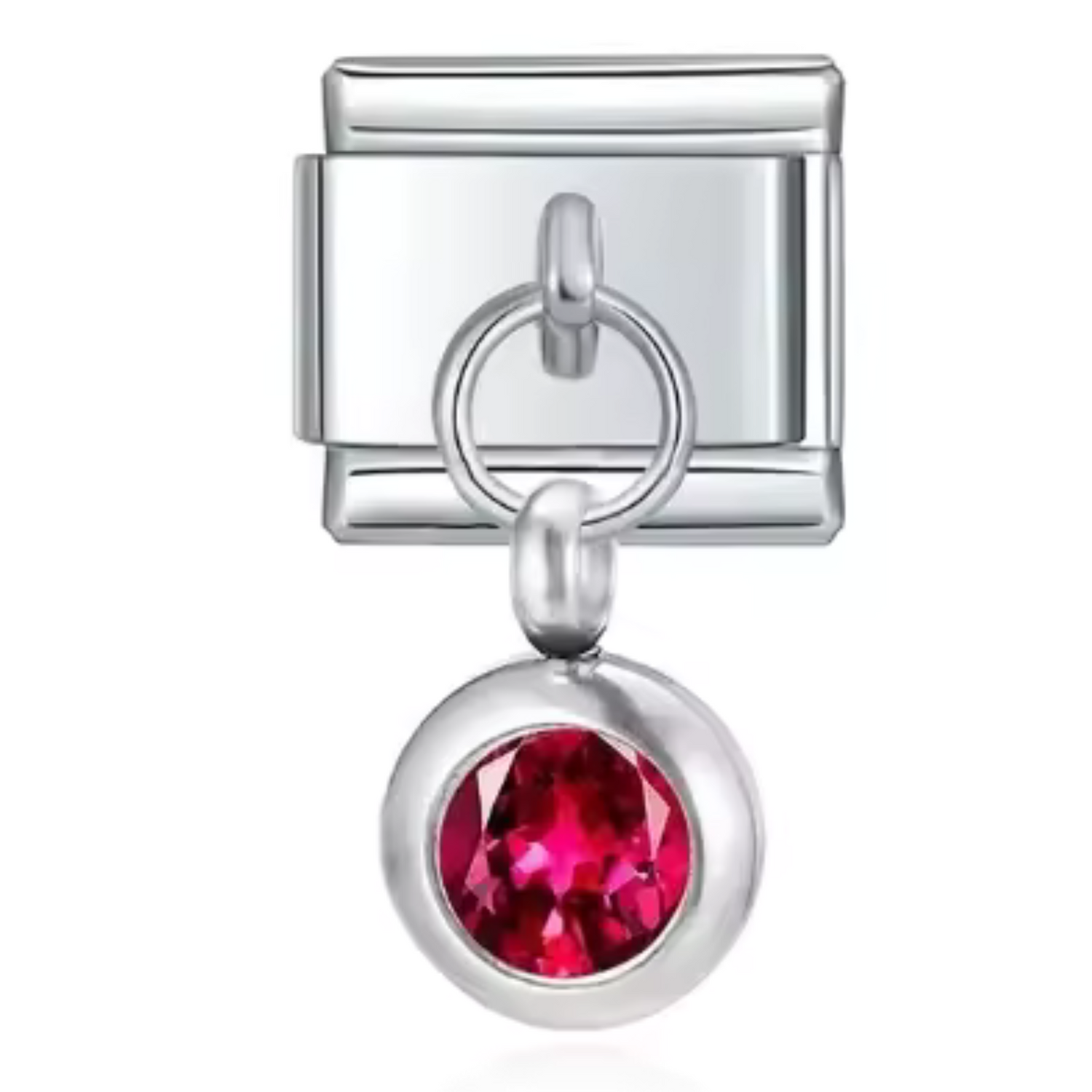 Charm Italien Pendentif Couleur Argenté – Pierre de Naissance