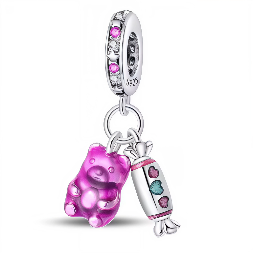 Charm Pendentif - Ourson et Bonbon