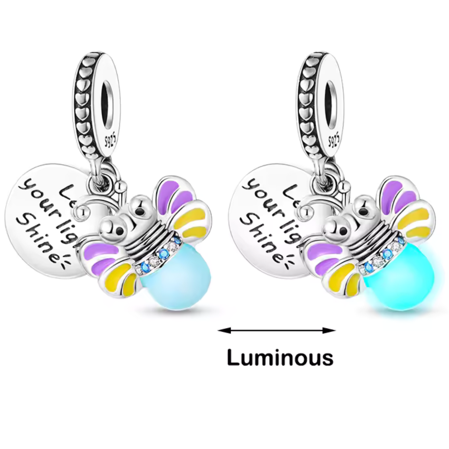 Charm Pendentif Petite Luciole – "Glow in the Dark"