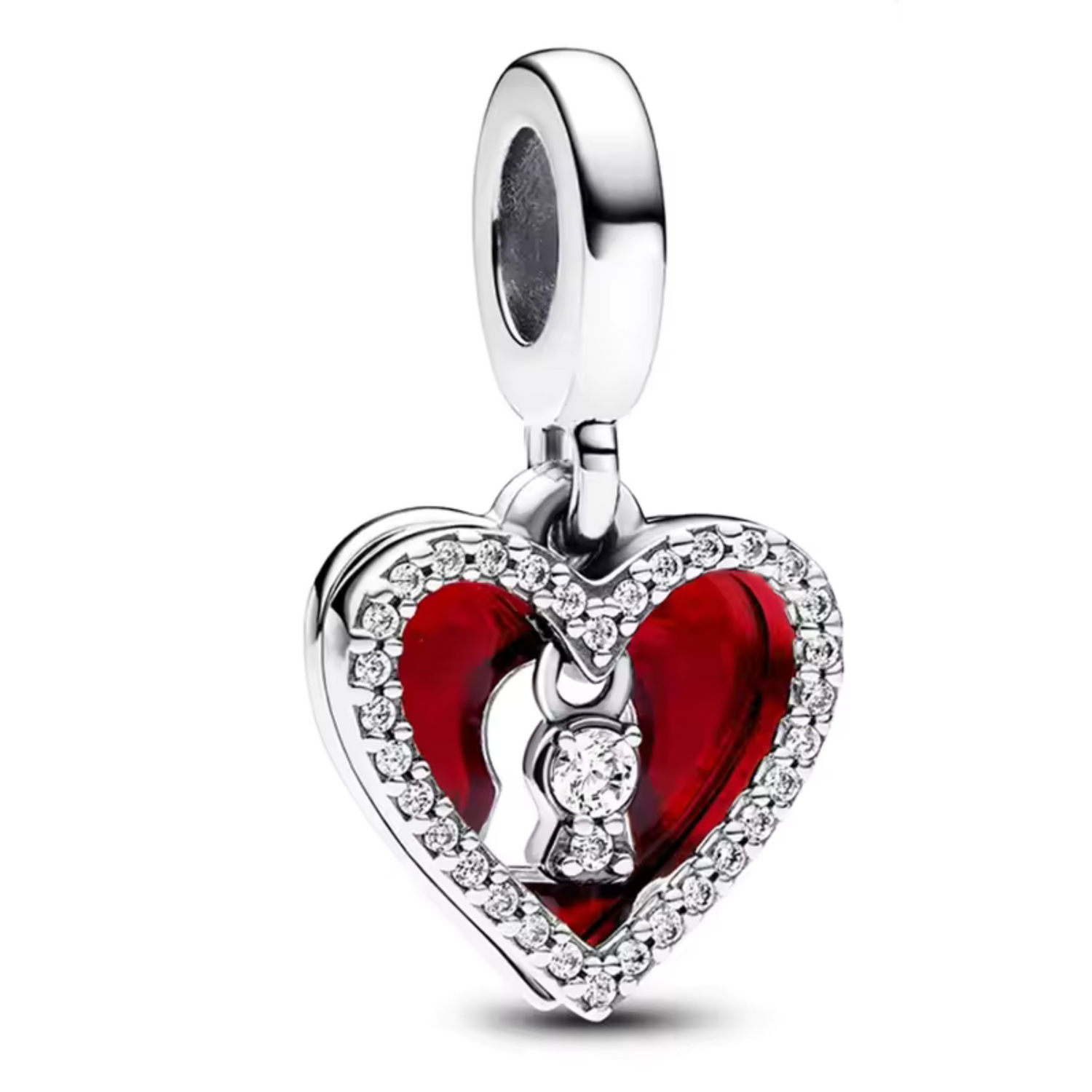 Charm Cœur Rouge Cadenas