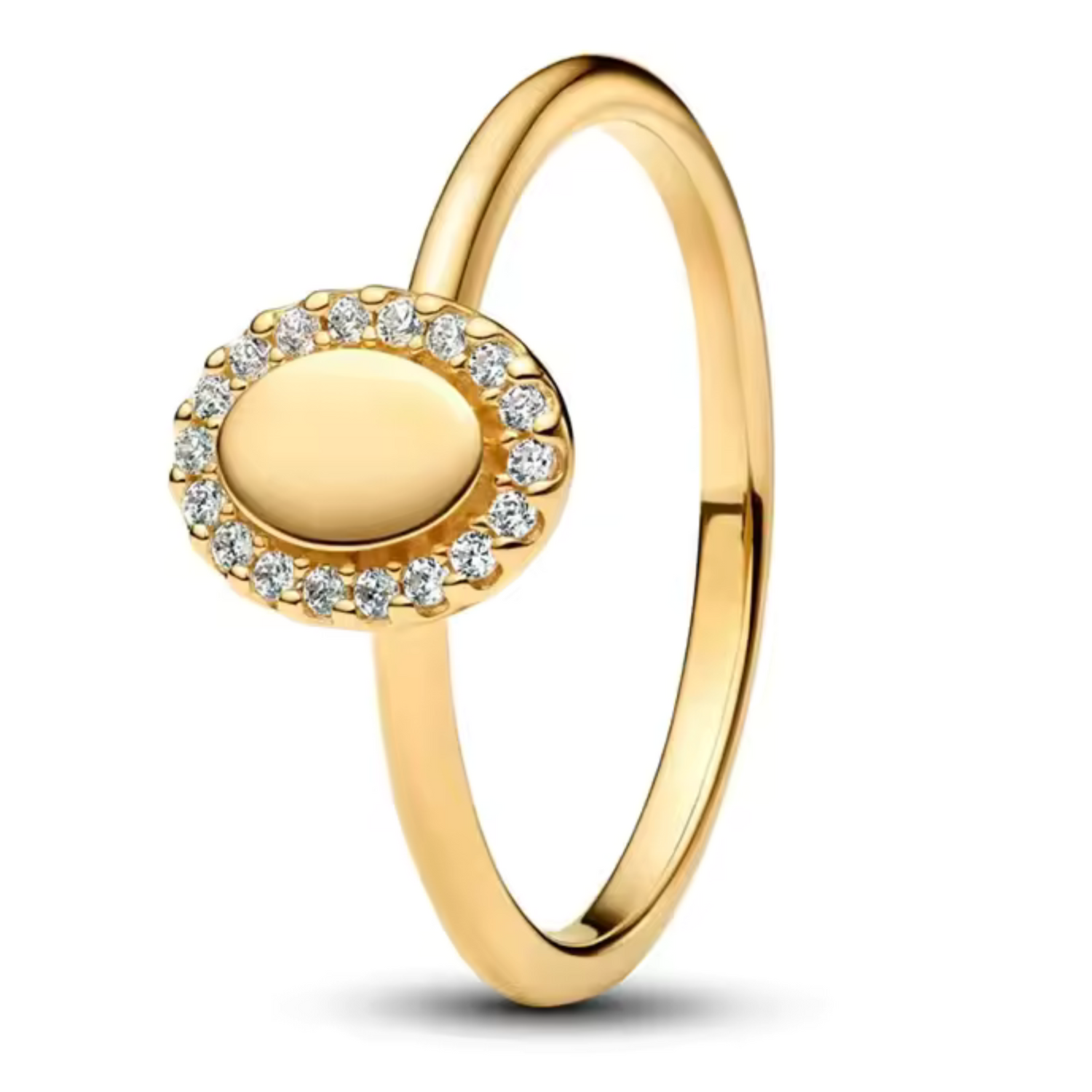Bague Dorée avec Strass Oval – Éclat Royal et Élégance Classique