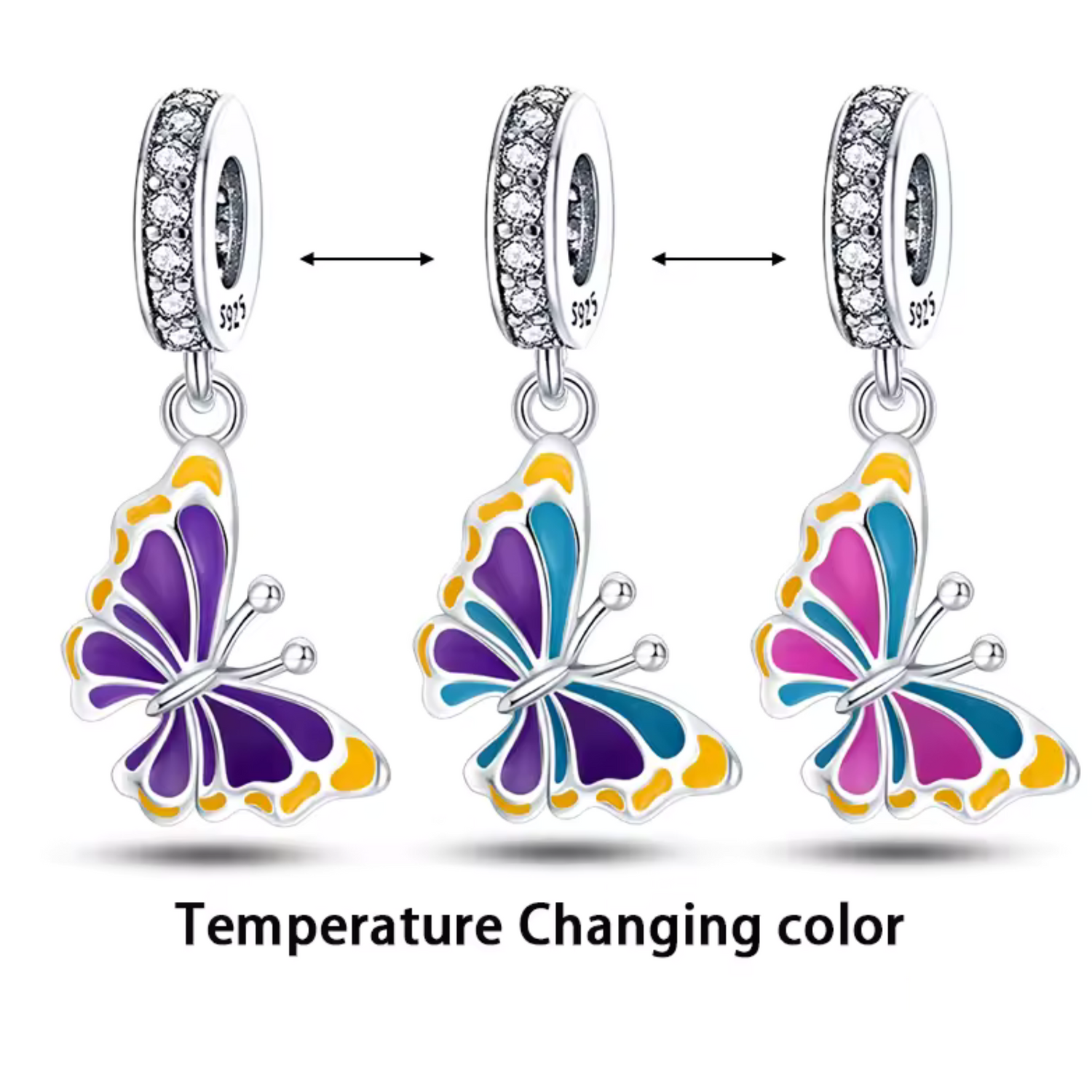Charm Pendentif Papillon – "Glow with Heat"
